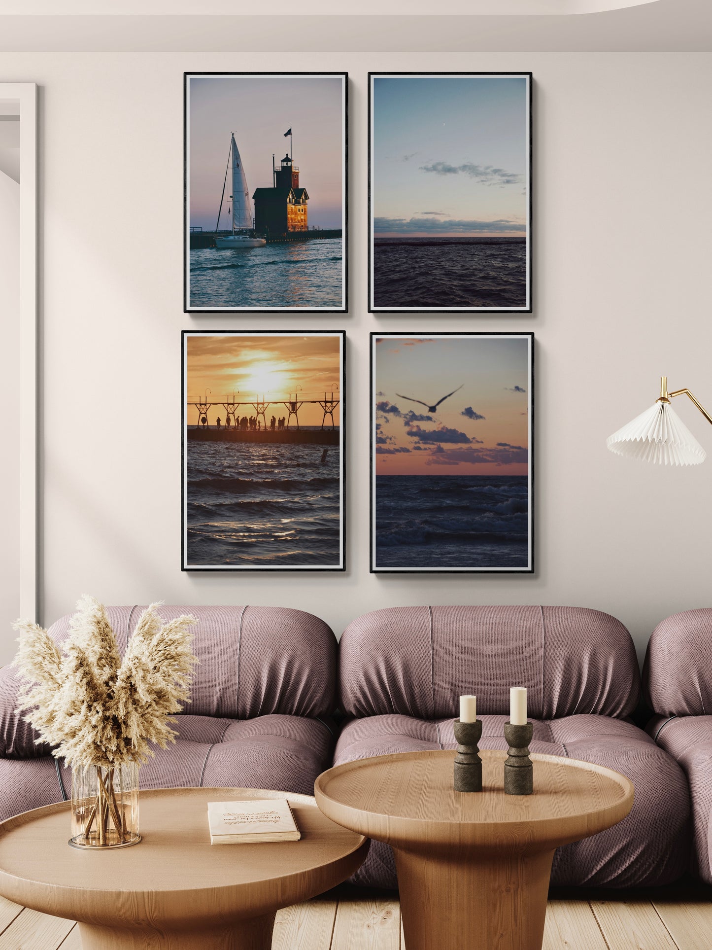 Lake Michigan Sunset Set Of 4 Prints