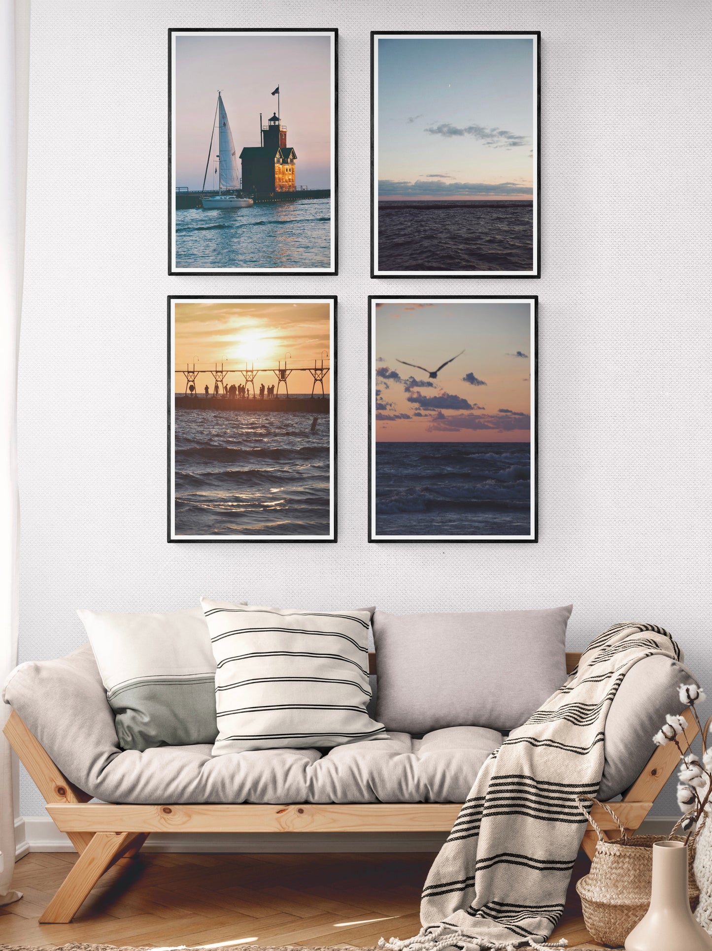 Lake Michigan Sunset Set Of 4 Prints