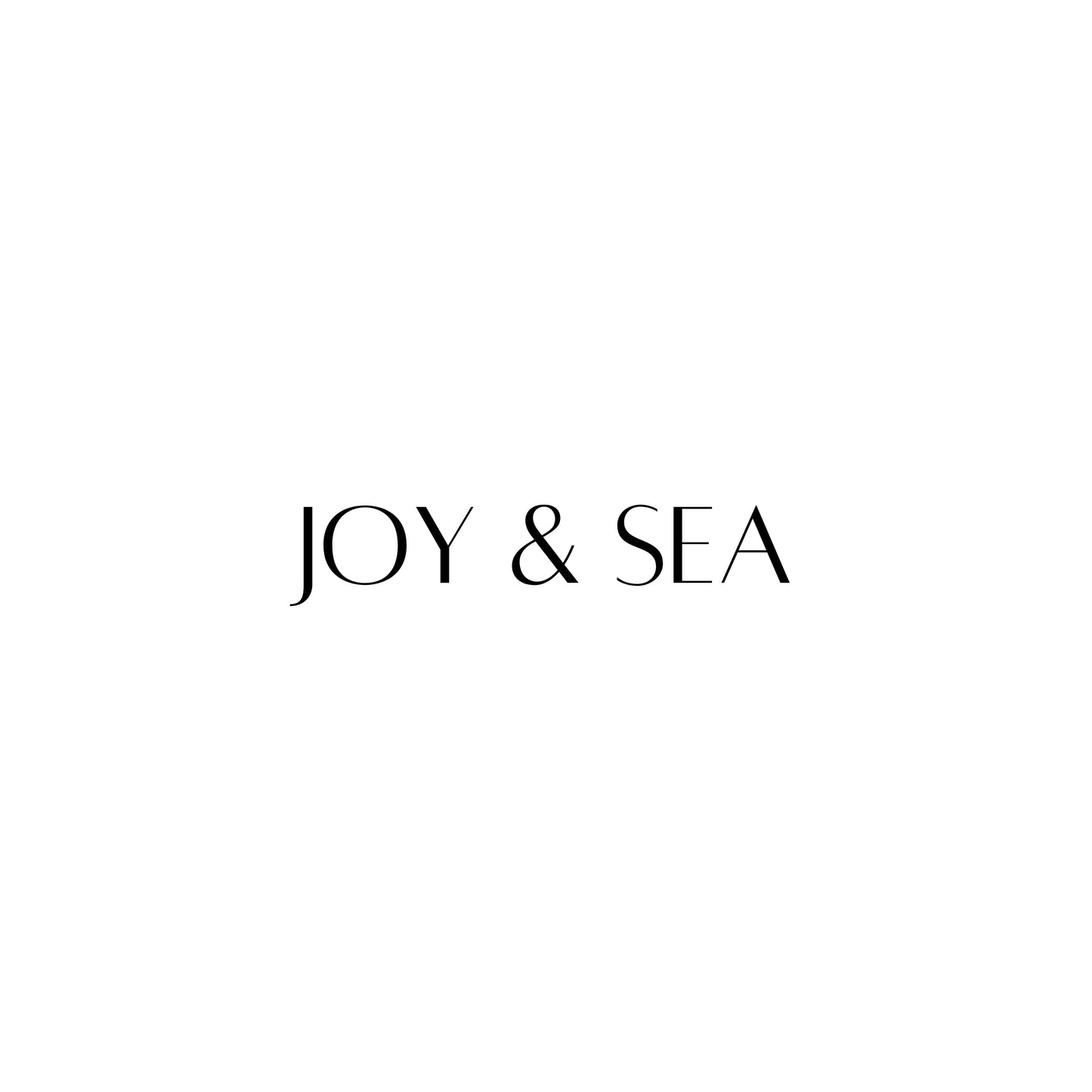 Logo of Joy & Sea, featuring elegant typography on a minimalist background.