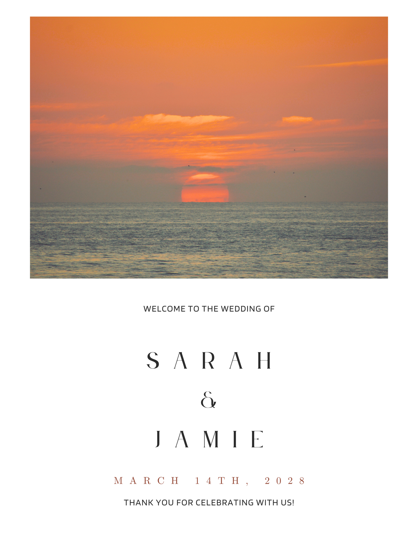 San Diego Sun Wedding Sign Editable Digital Download