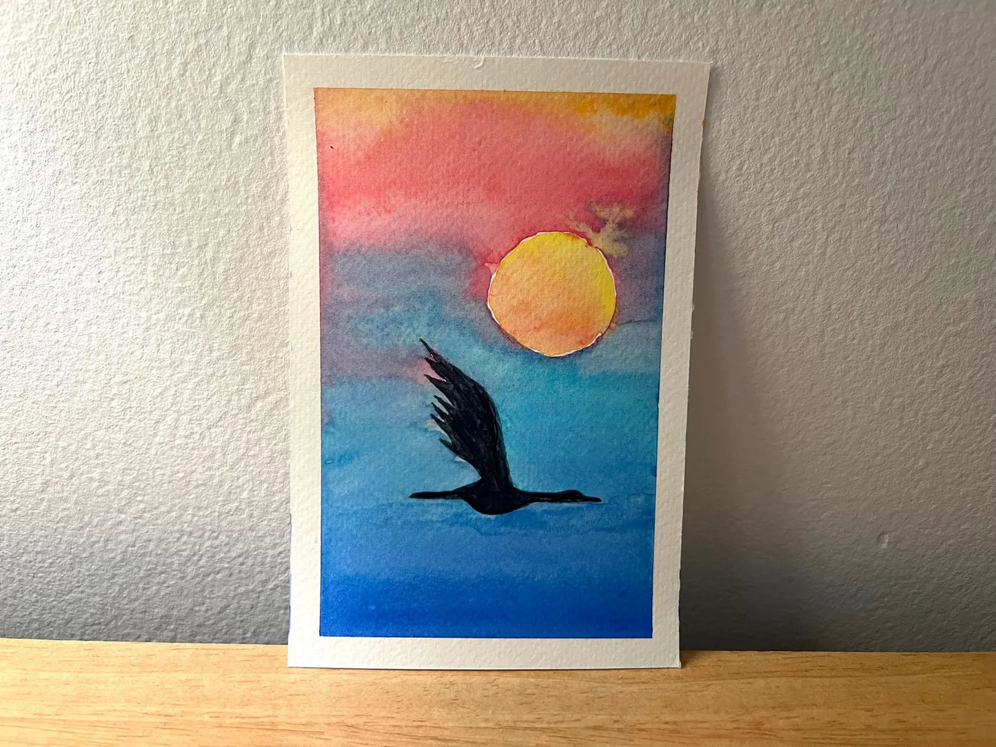 Sunset Wings No. 1 4x6 Original Watercolor