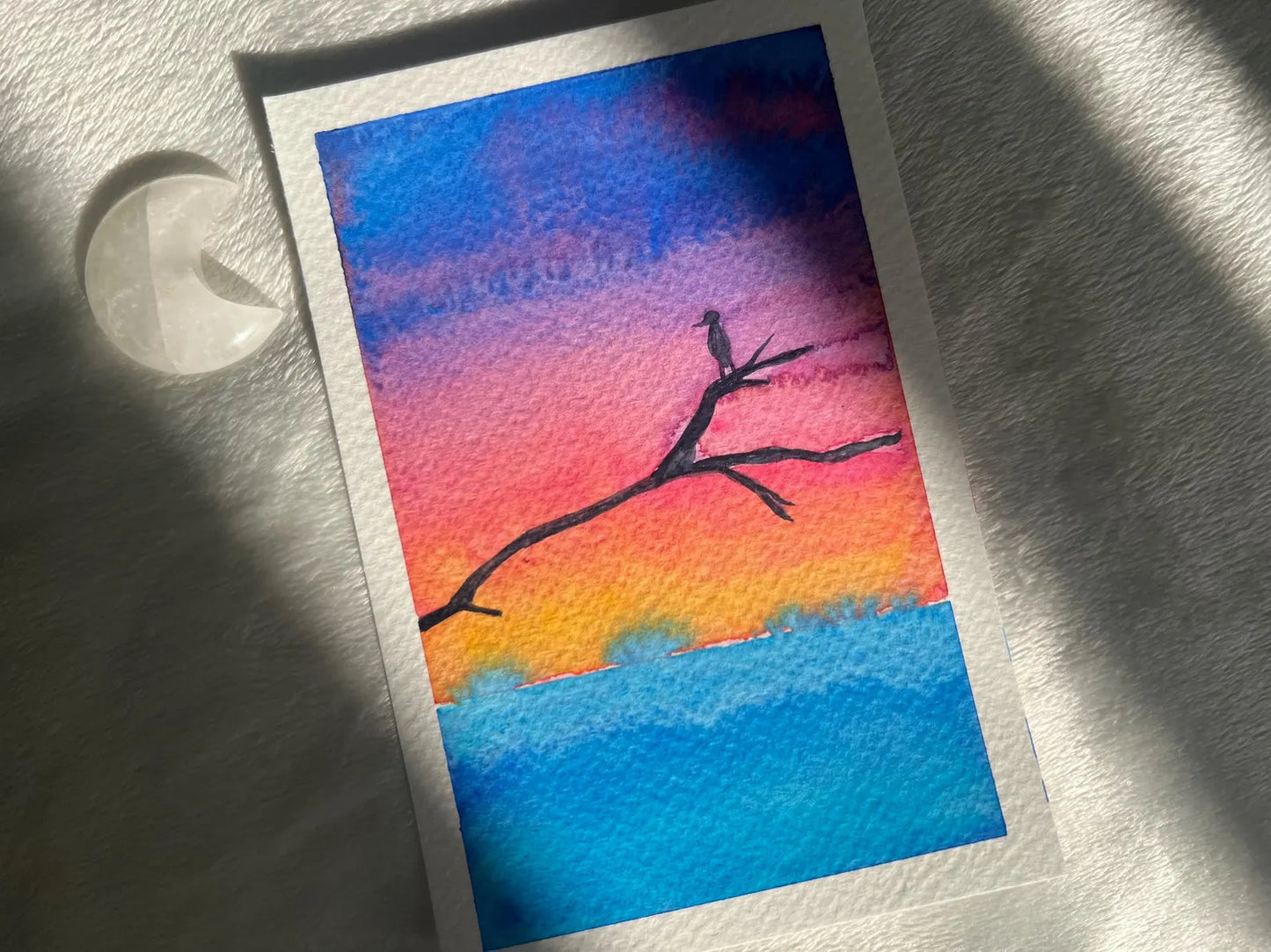 Sunset Wings No. 2 4x6 Original Watercolor