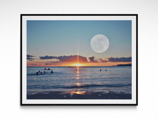 Full Moon Ocean Sunset