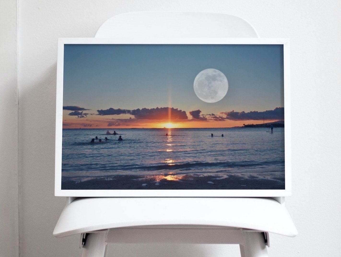 Full Moon Ocean Sunset