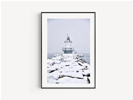 Portland Lighthouse Snow