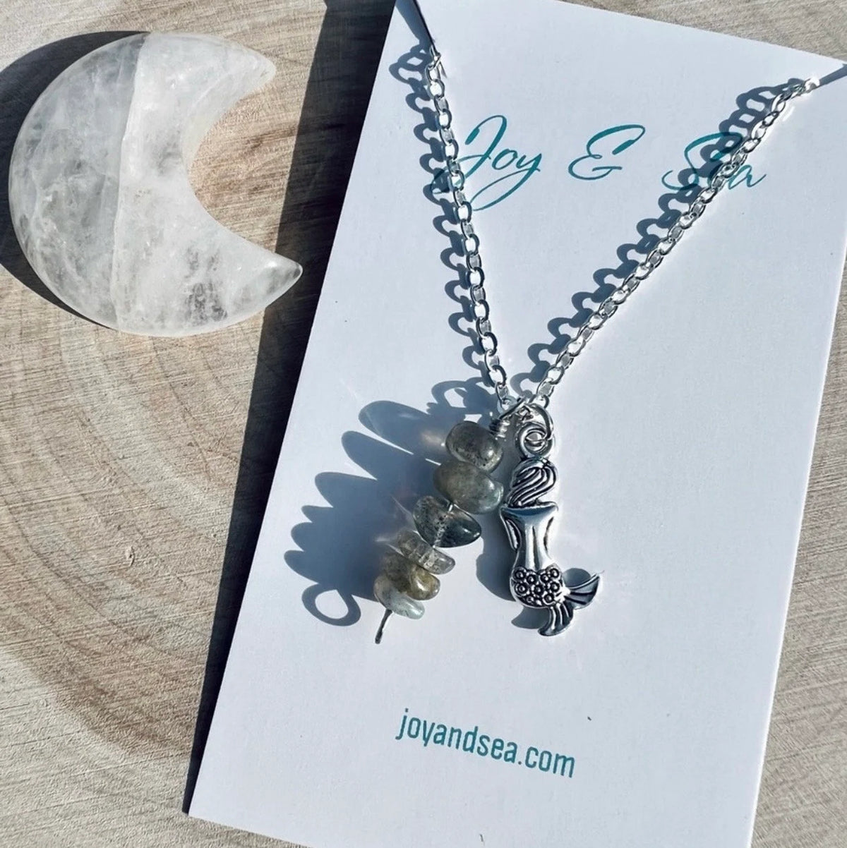 Labradorite Mermaid Crystal Necklace