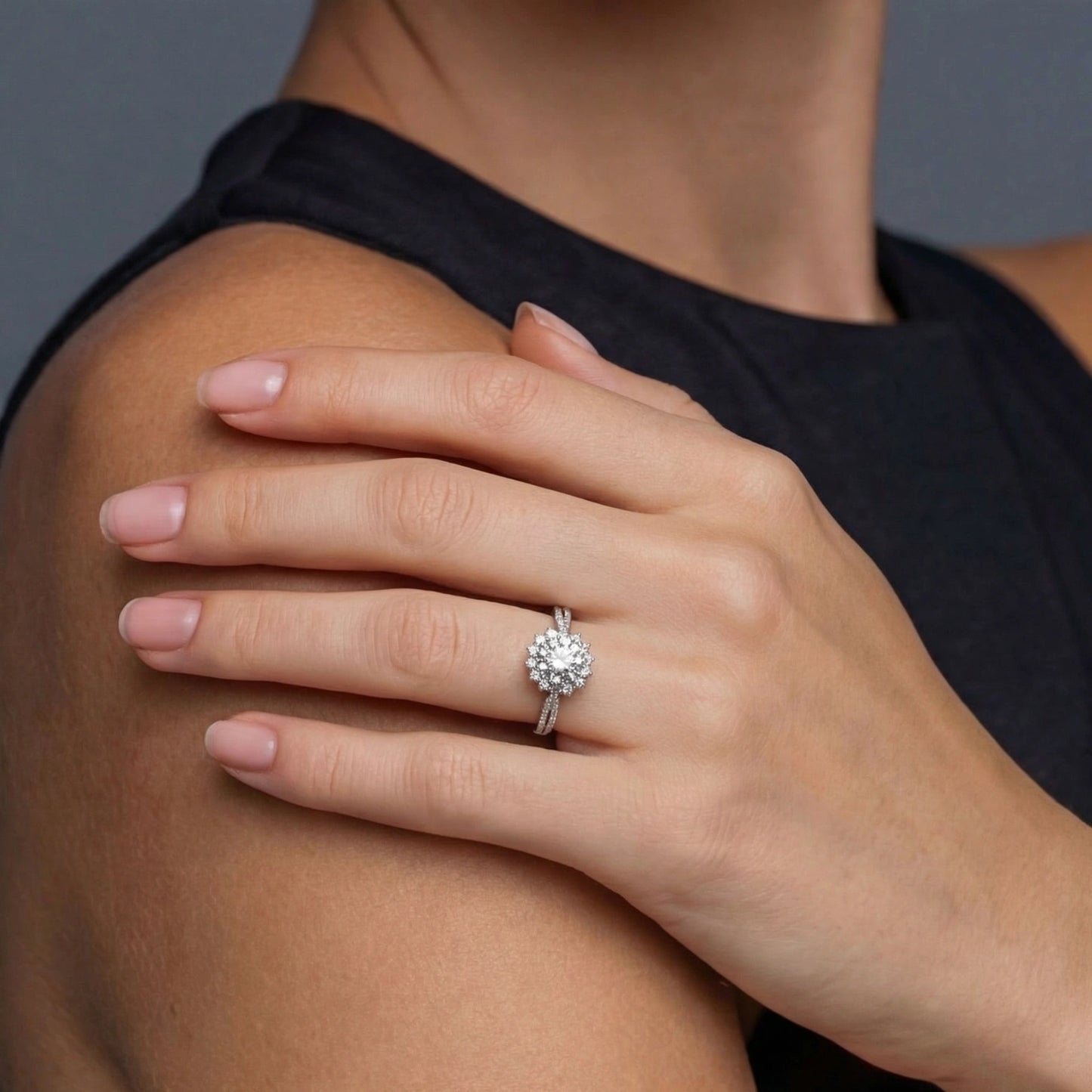 Sea Light Moissanite Ring