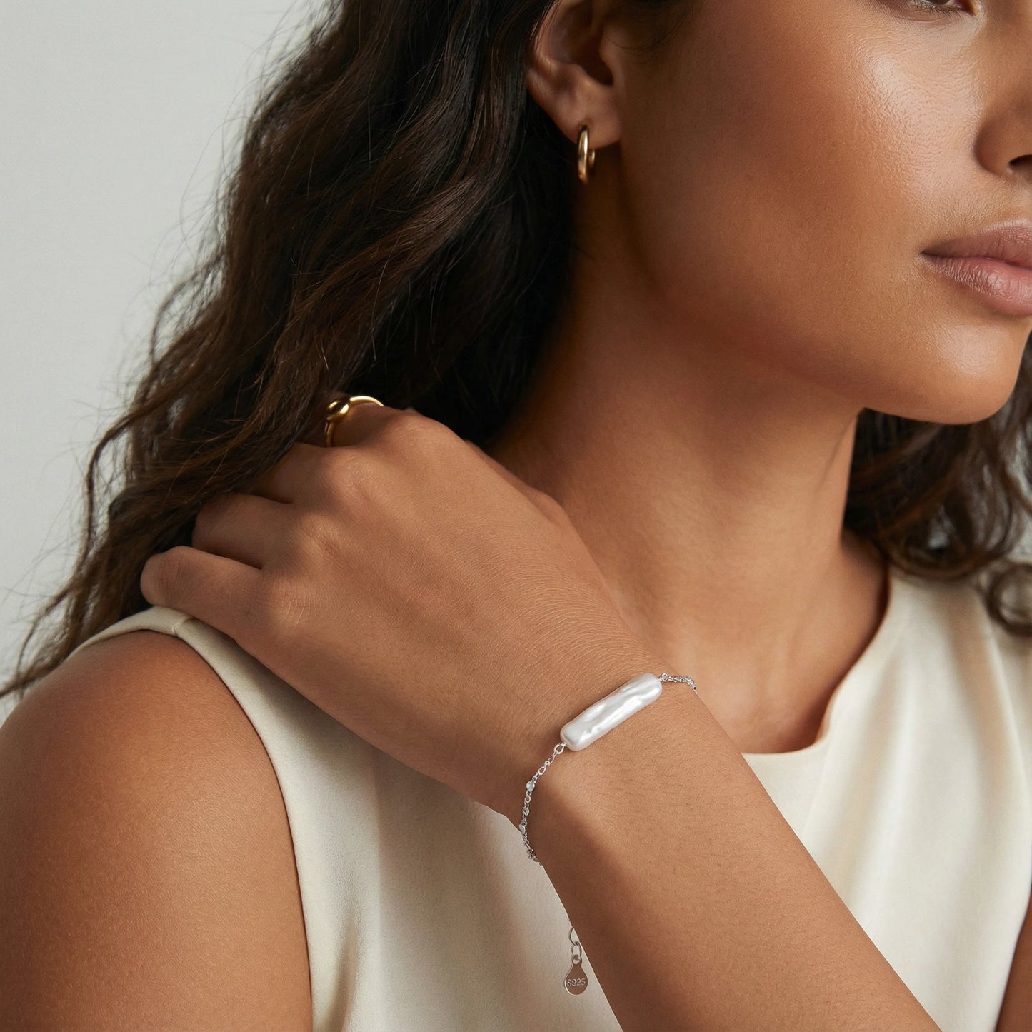 Saltwater Pearl Chain Bracelet