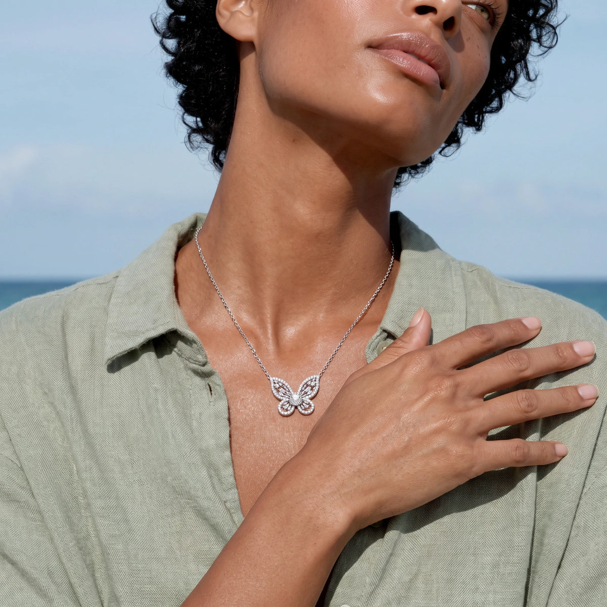 Butterfly Wings Moissanite Necklace