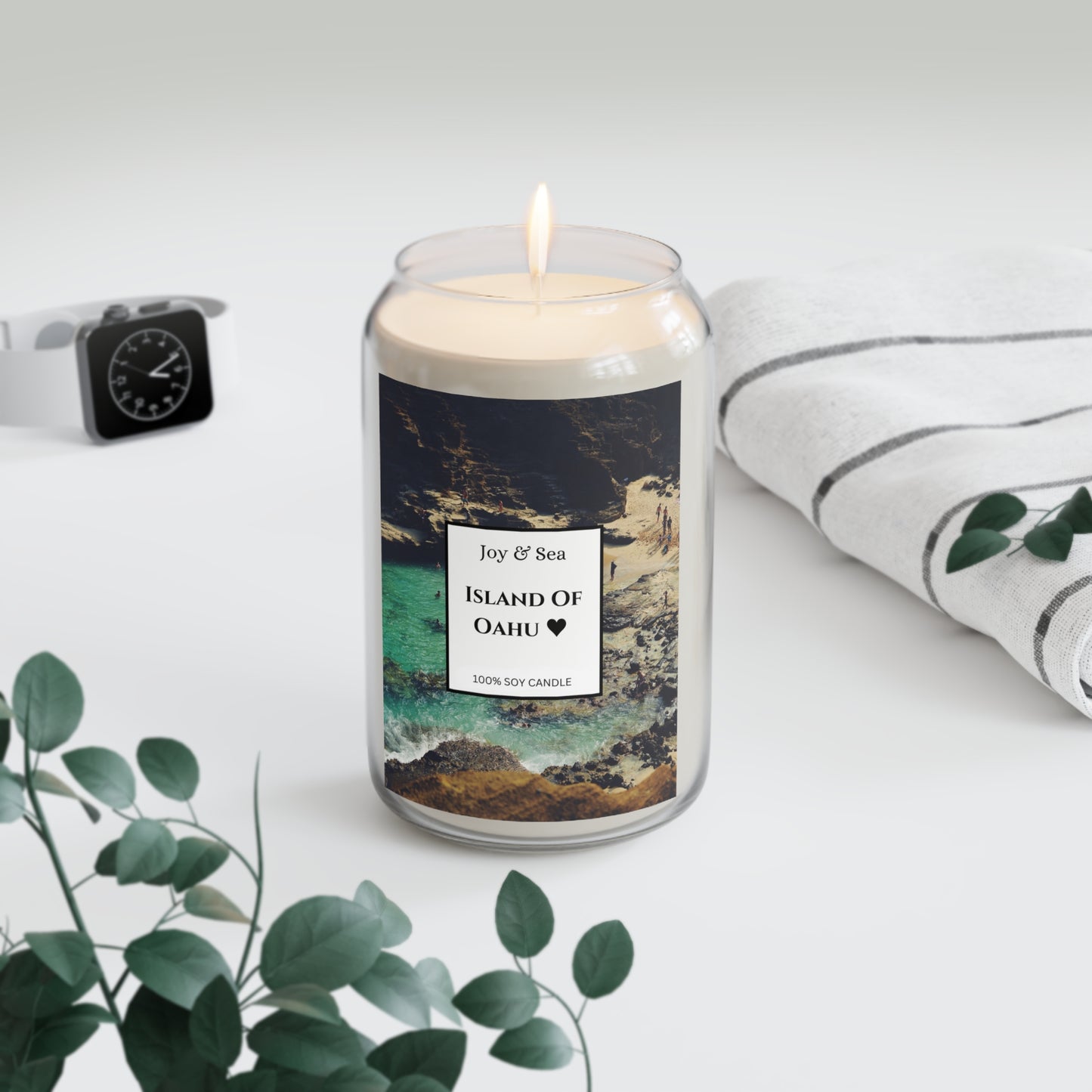 Calming Oahu Ocean Large Soy Candle