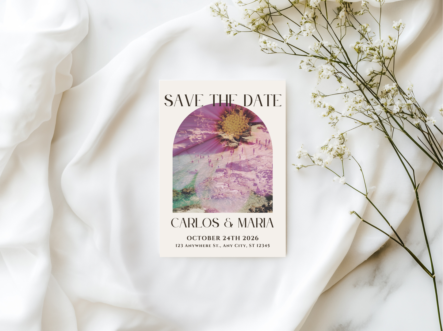 Hawaii Ocean Wedding Invitation Editable Digital Download