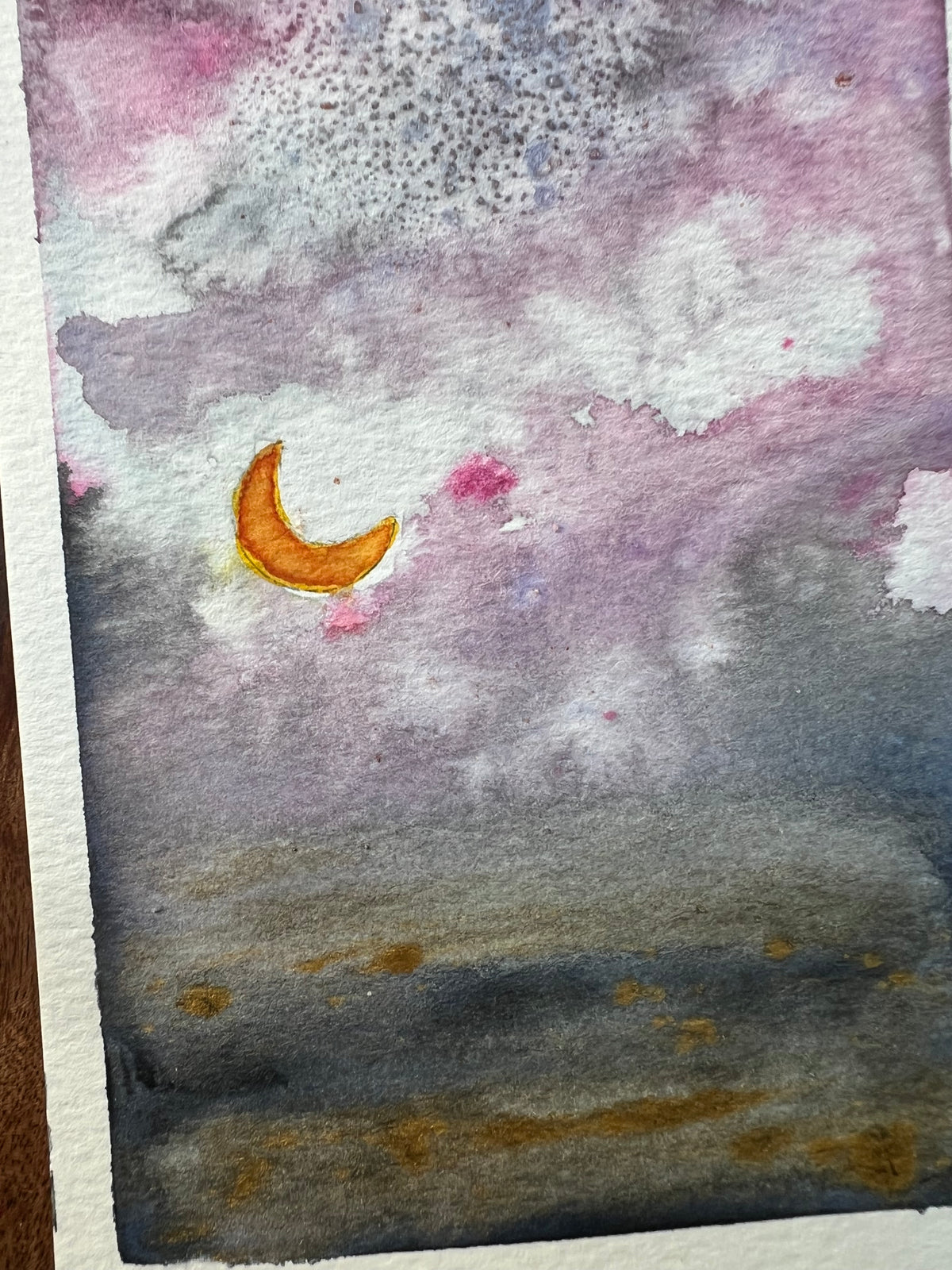 Original Watercolor Fire Sky Set of 2 4x6 Original Watercolor
