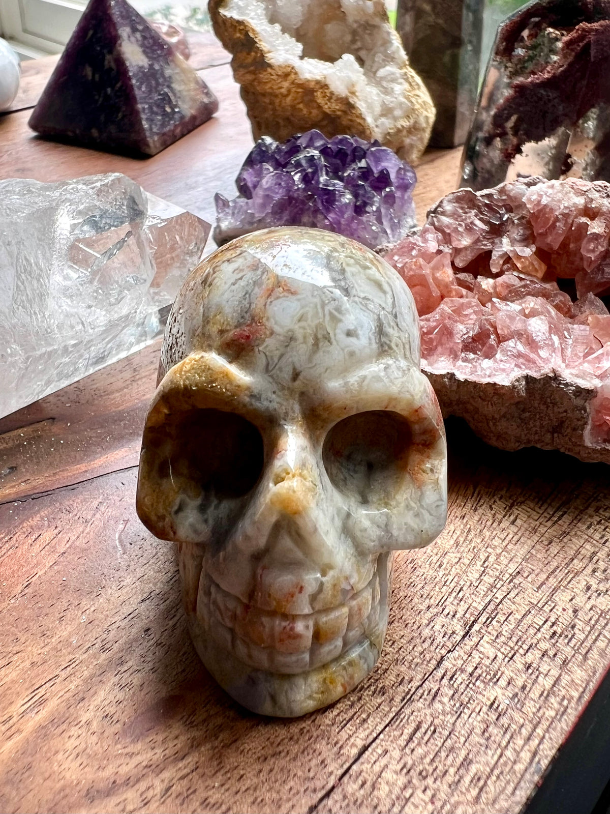 Ocean Jasper Carved Skull