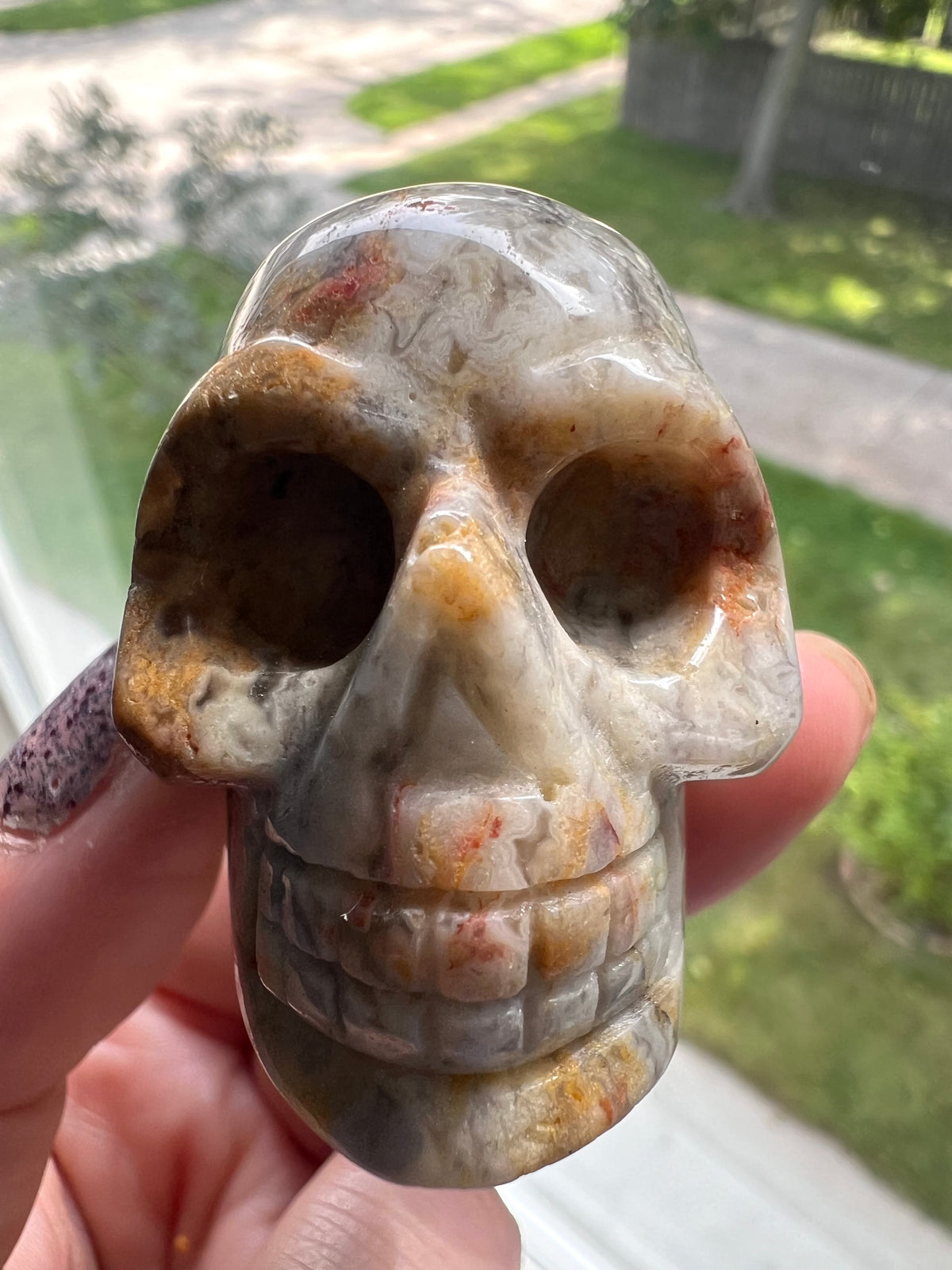 Ocean Jasper Carved Skull