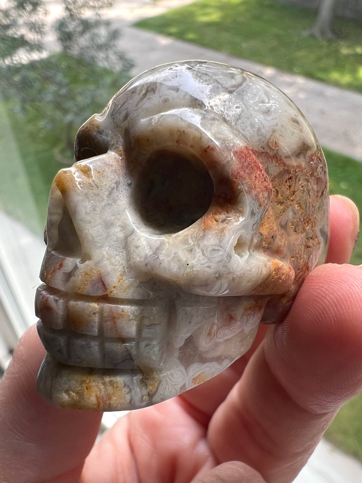 Ocean Jasper Carved Skull