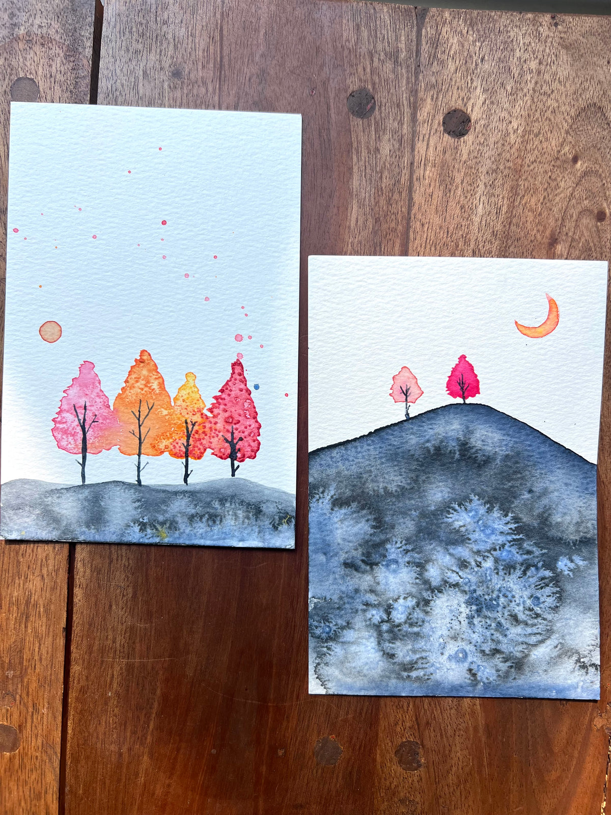October Night Original Watercolor