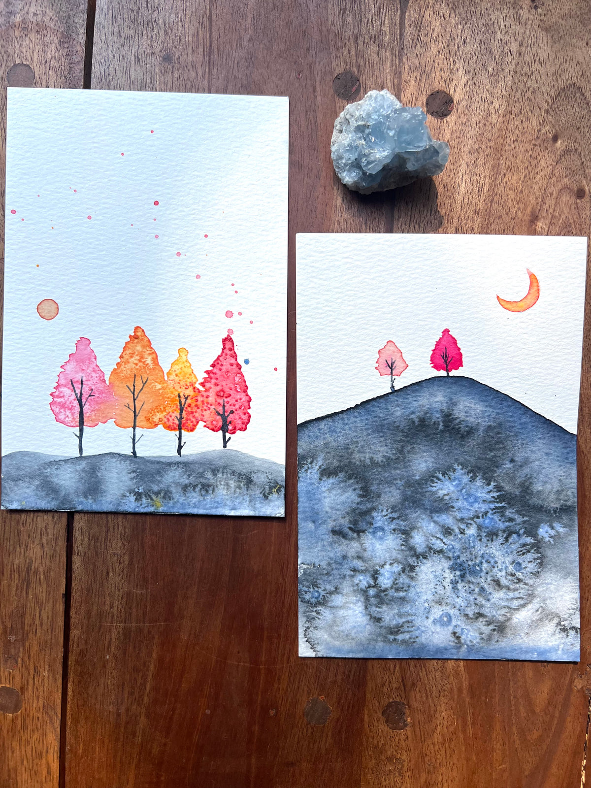 October Night Original Watercolor
