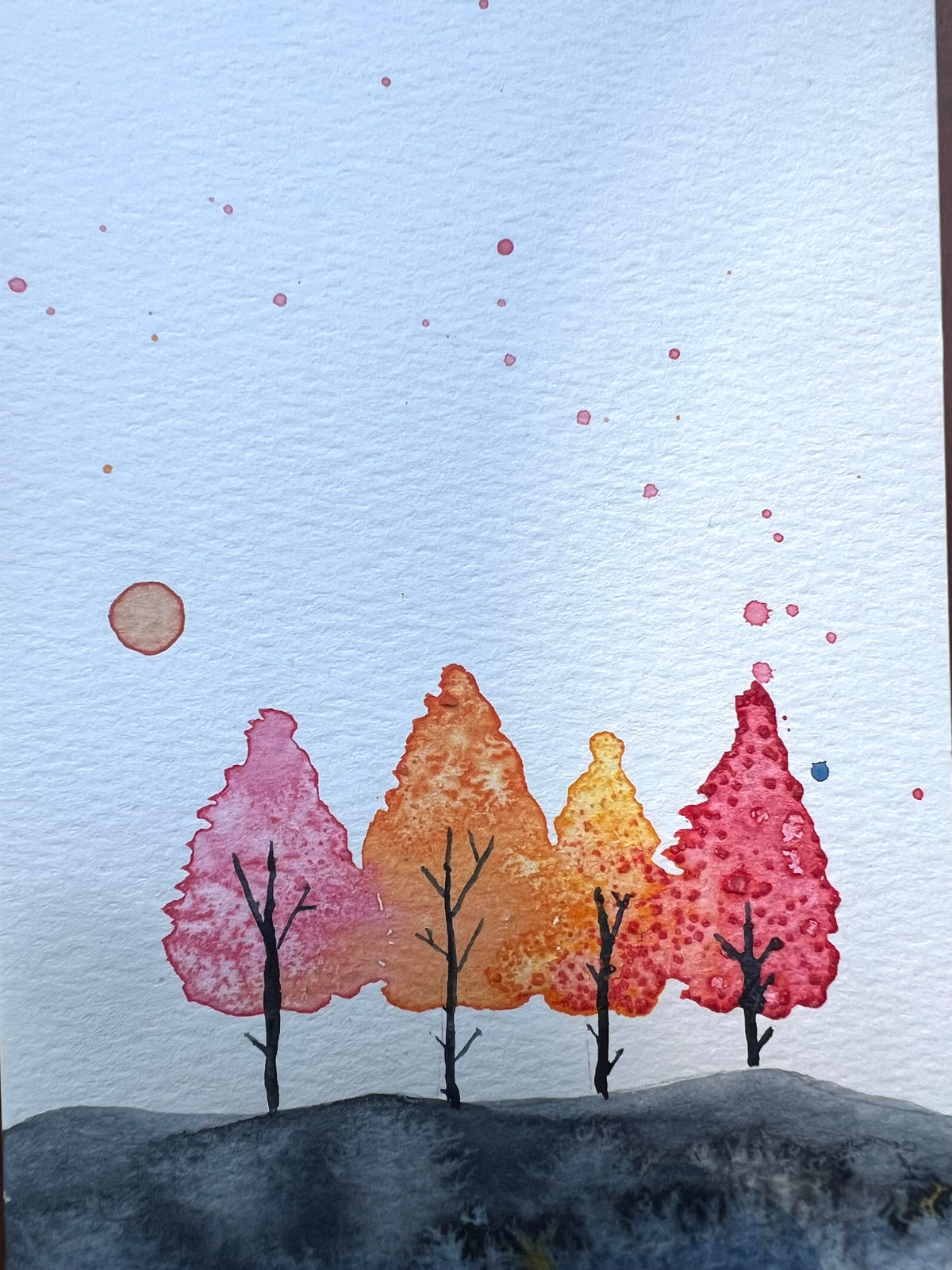 October Night Original Watercolor