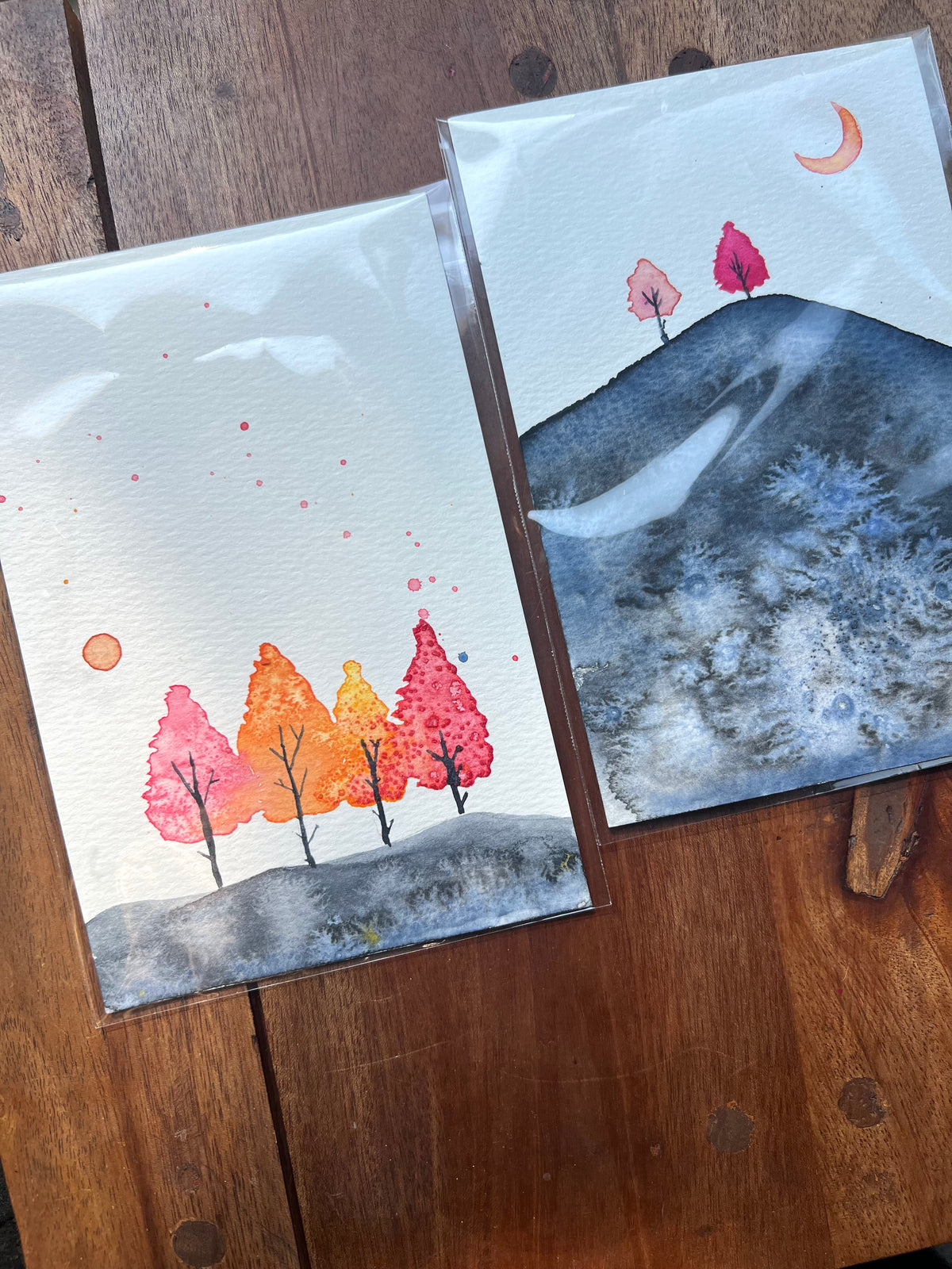 October Night Original Watercolor
