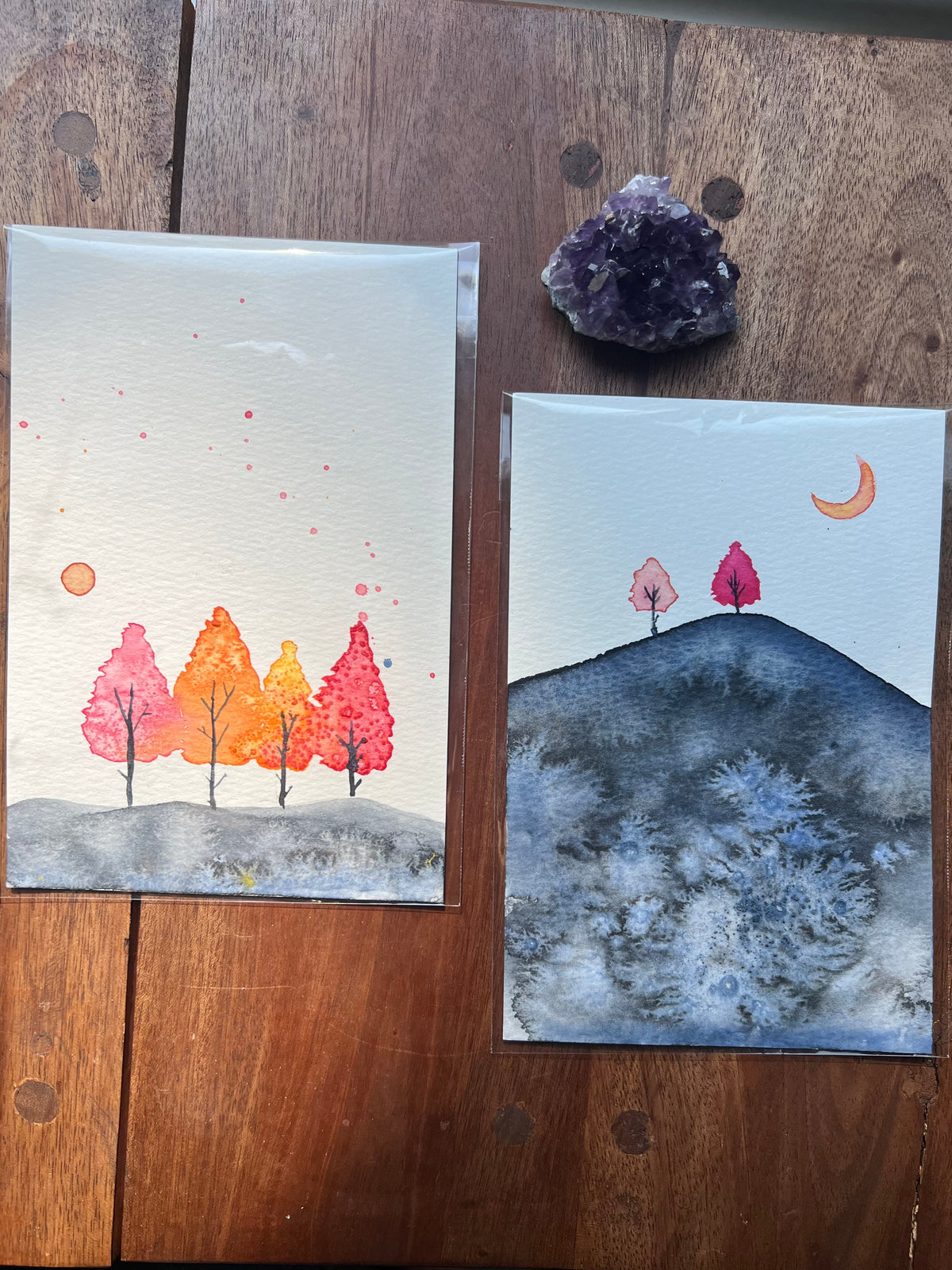 October Night Original Watercolor