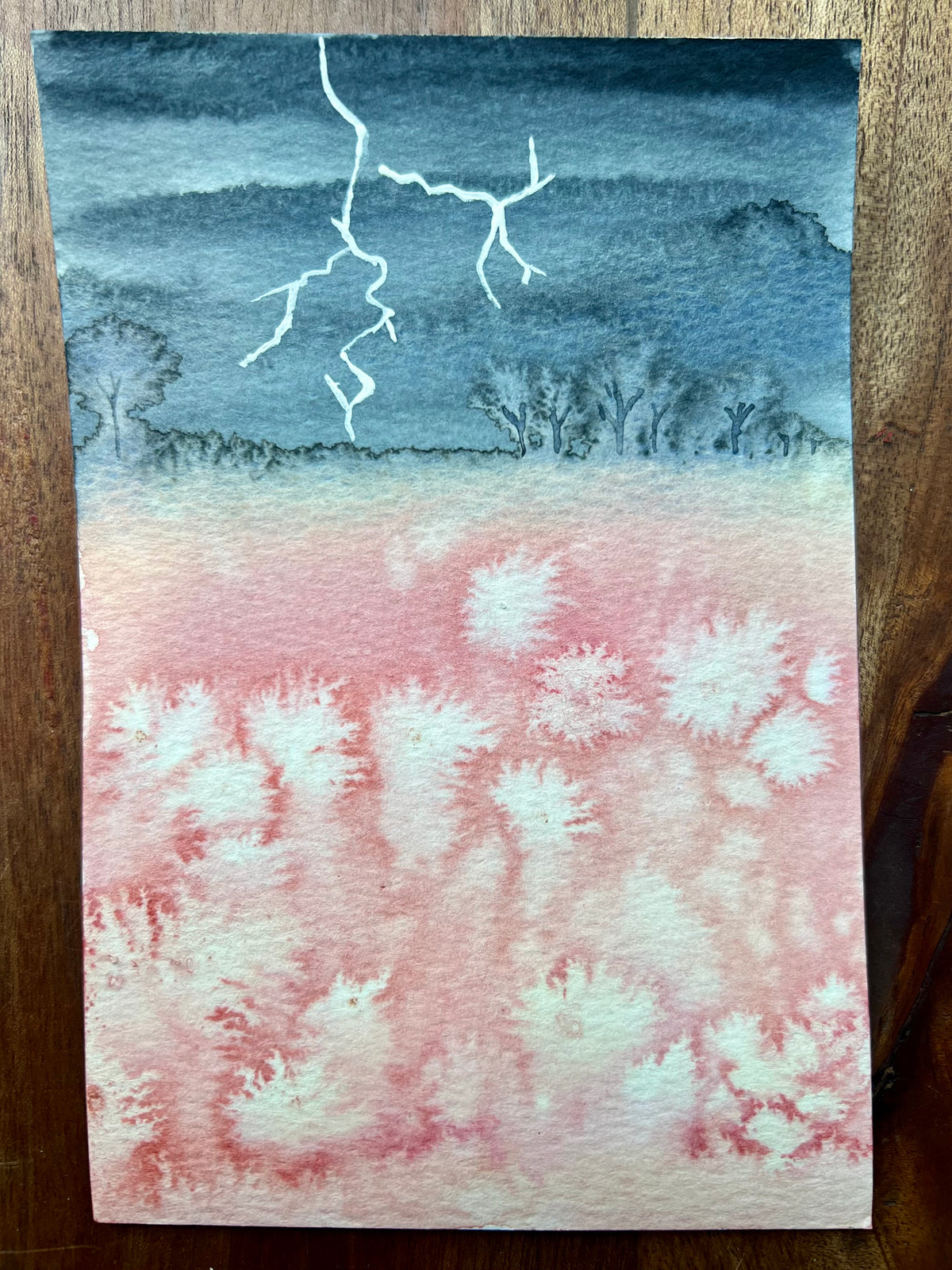 Autumn Storm Original Watercolor