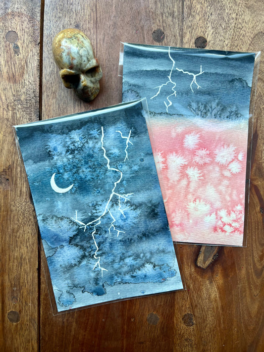Autumn Storm Original Watercolor
