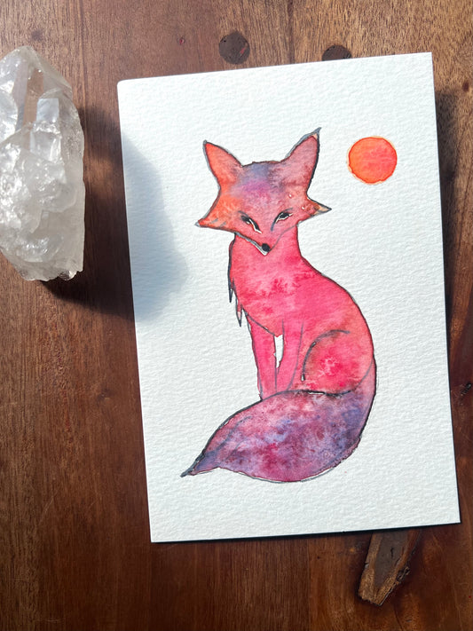 Autumn Fox Original Watercolor