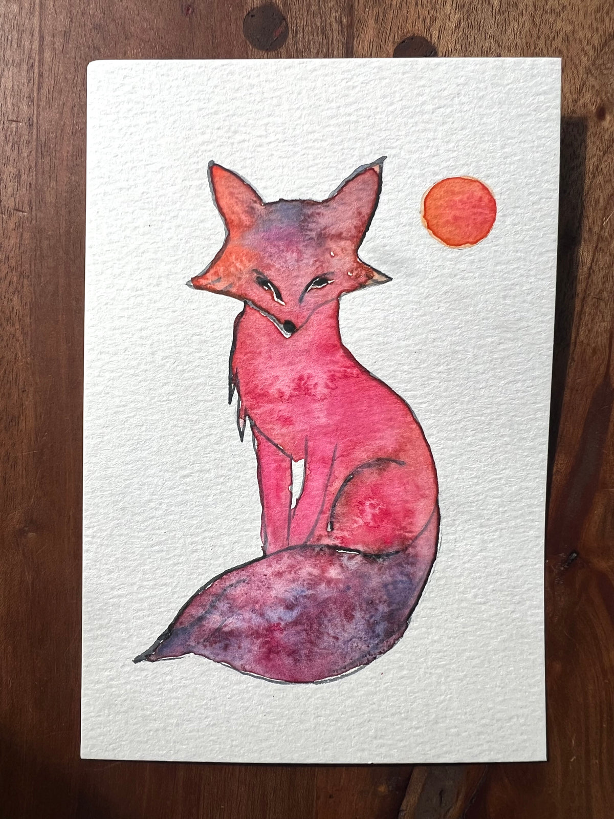 Autumn Fox Original Watercolor