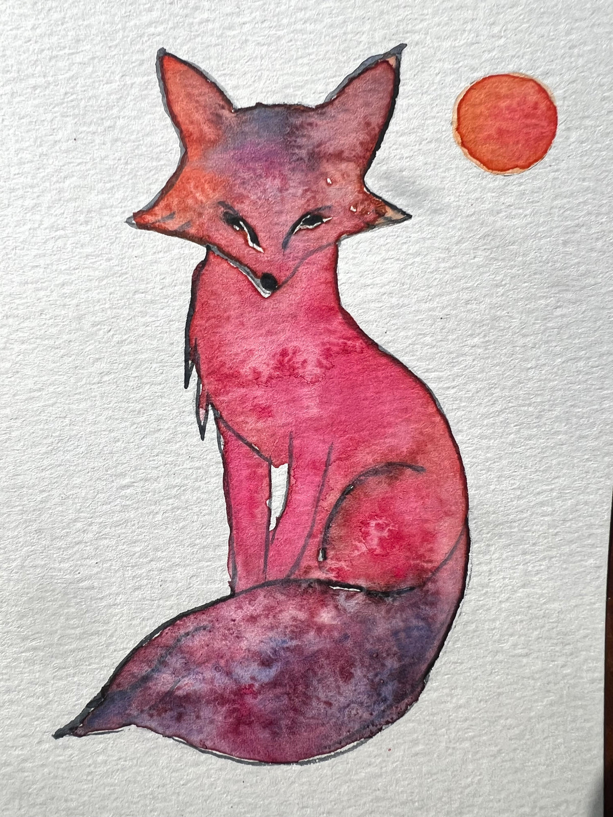 Autumn Fox Original Watercolor