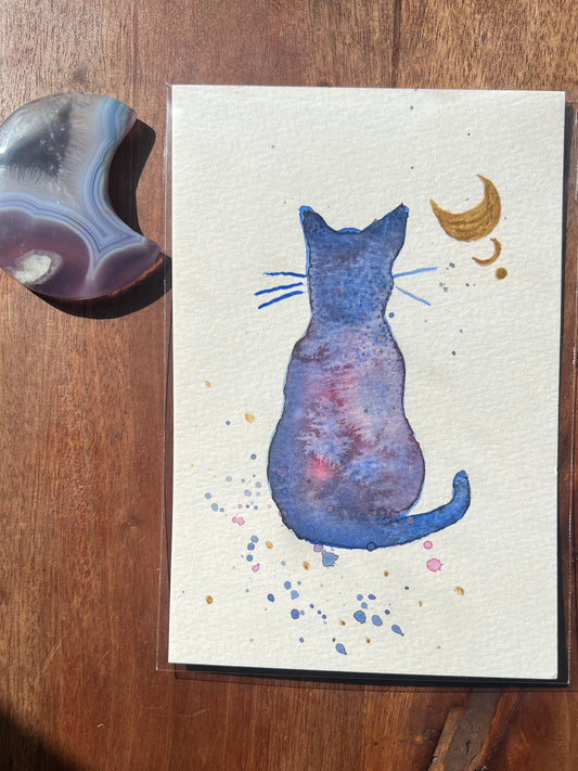 Kitty Luna Original Watercolor