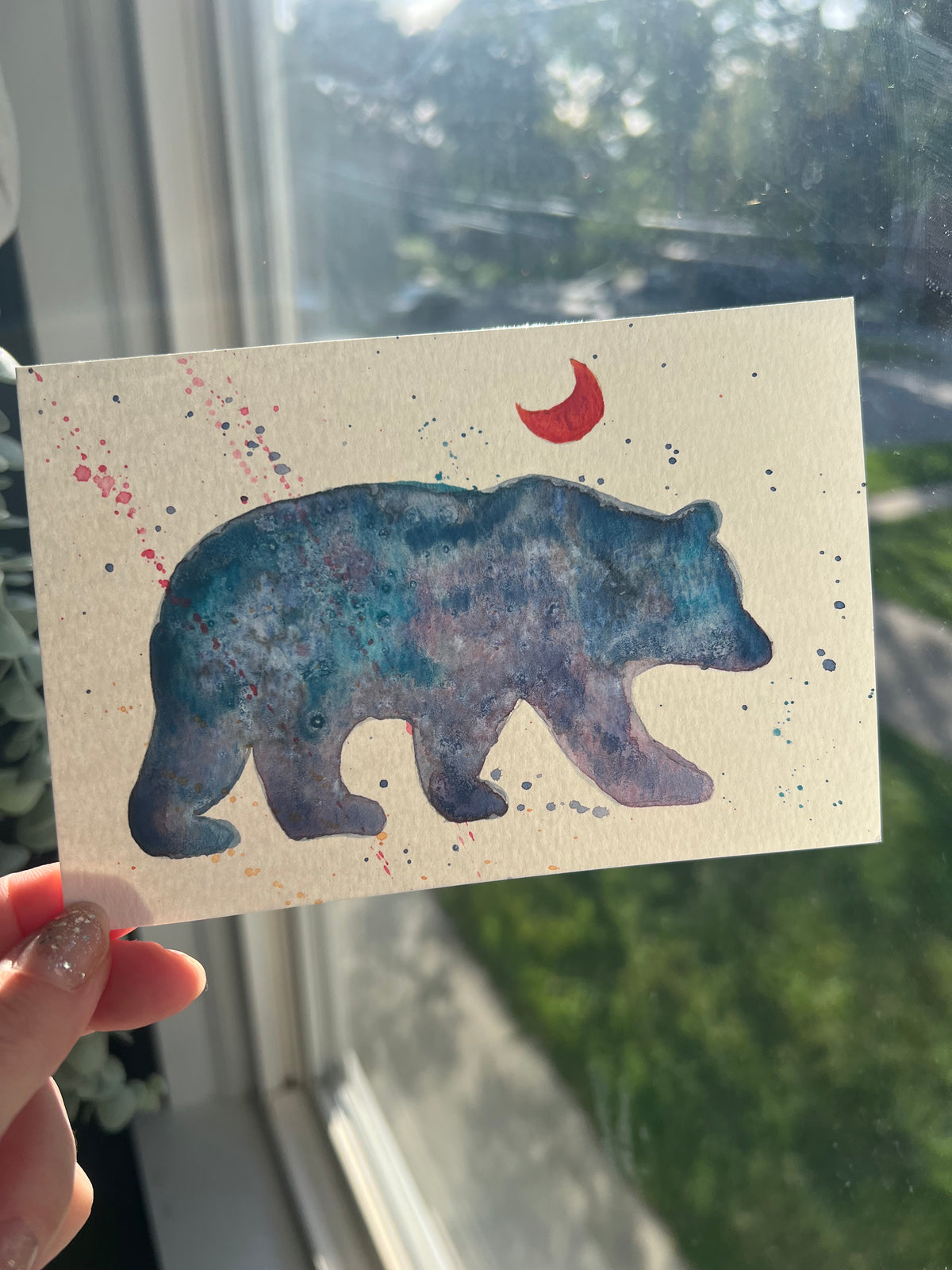 Luna Bear Original Watercolor