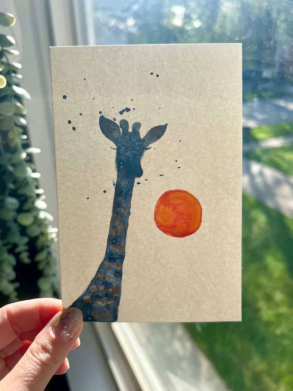 Giraffe Sol Original Watercolor