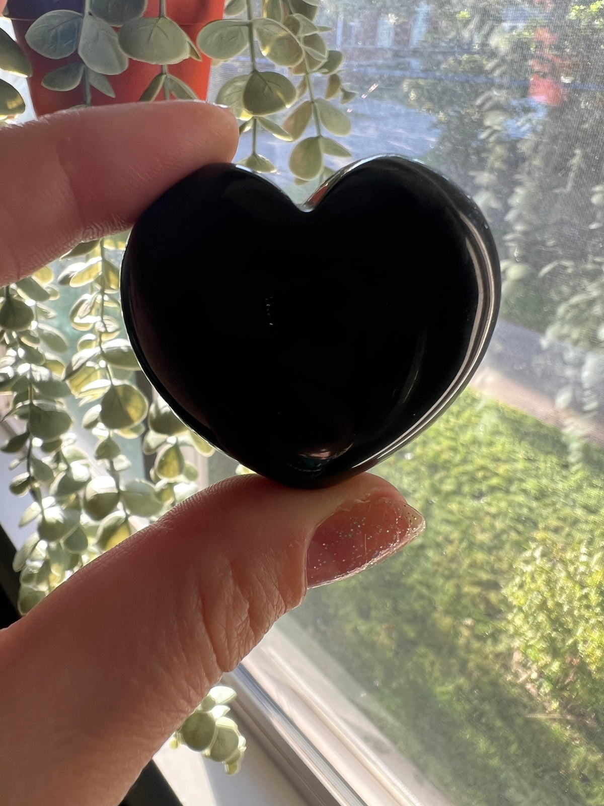 Black Obsidian Heart Healing Crystal