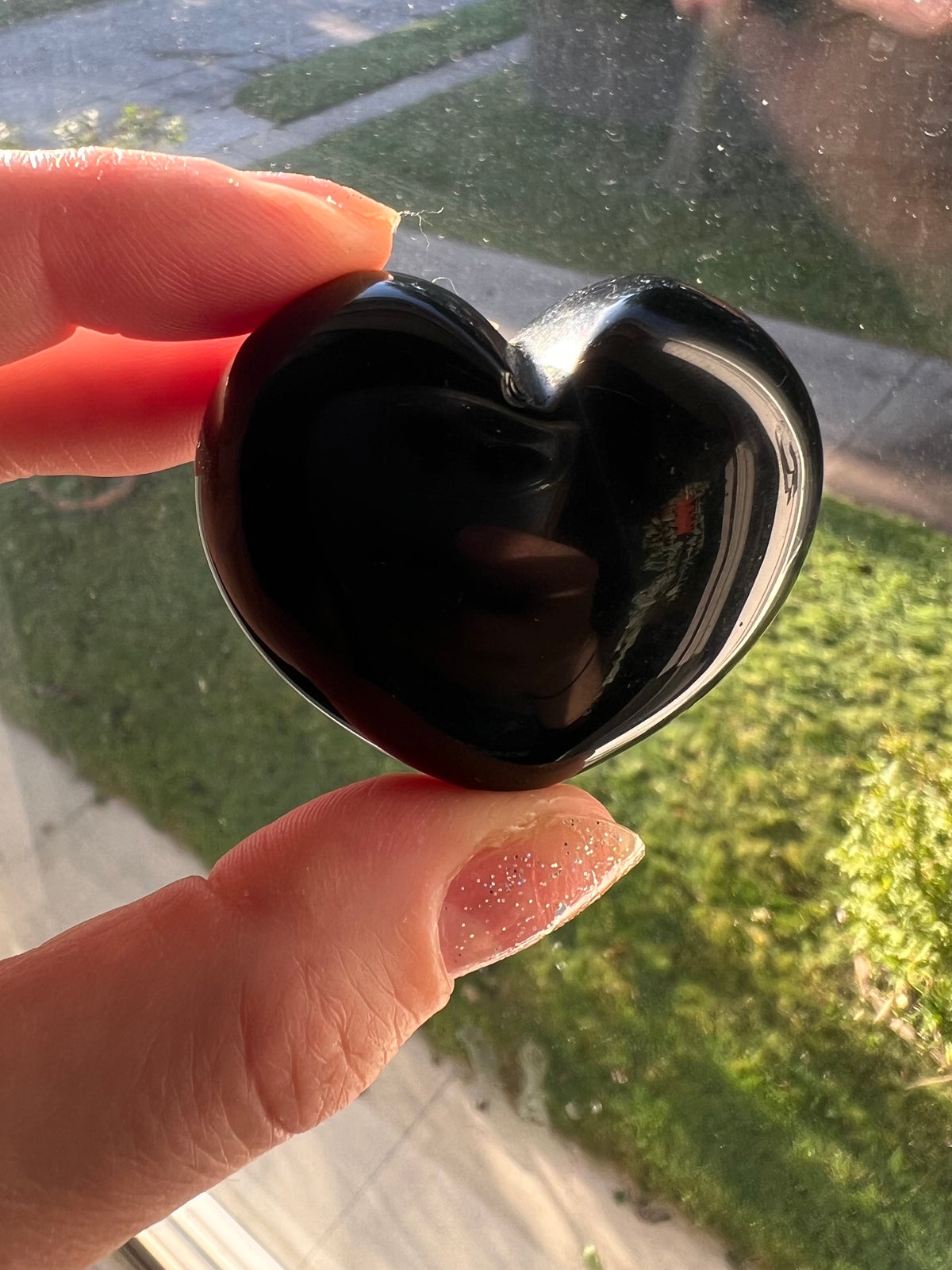 Black Obsidian Heart Healing Crystal