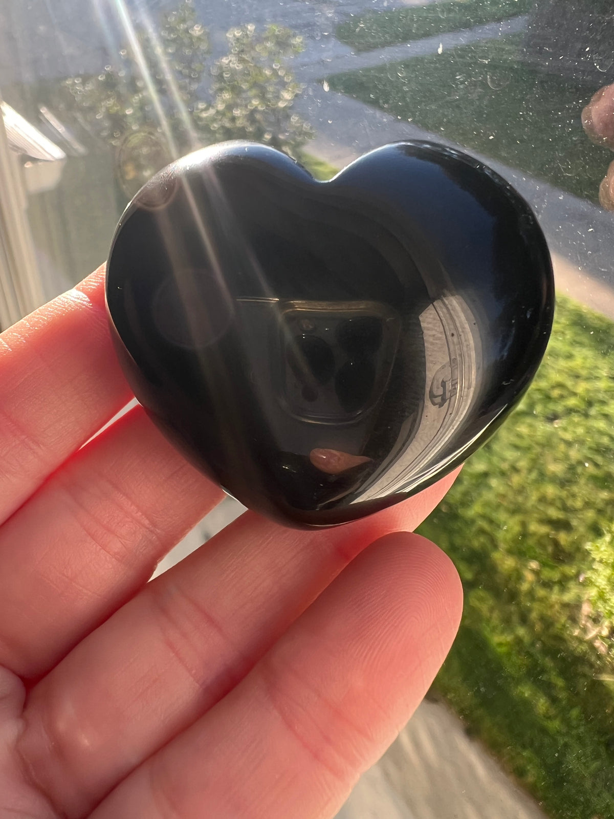 Black Obsidian Heart Healing Crystal
