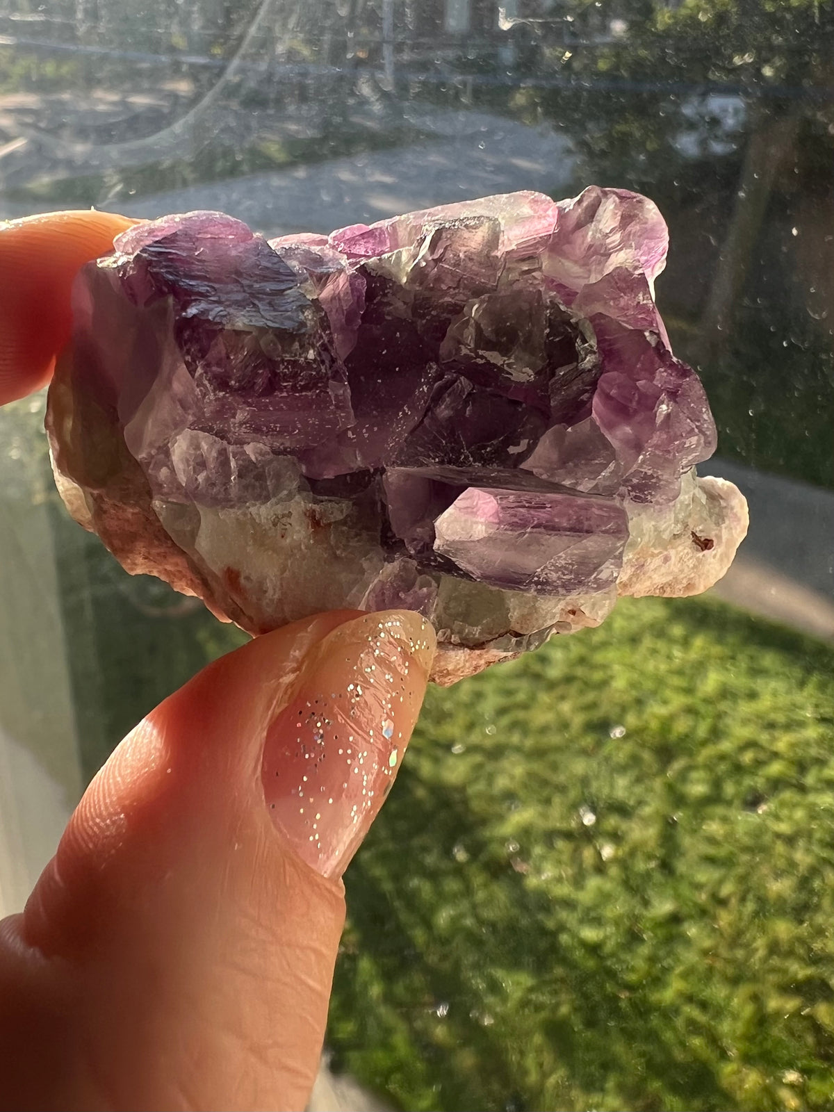 Purple + Green Fluorite Crystal Cluster