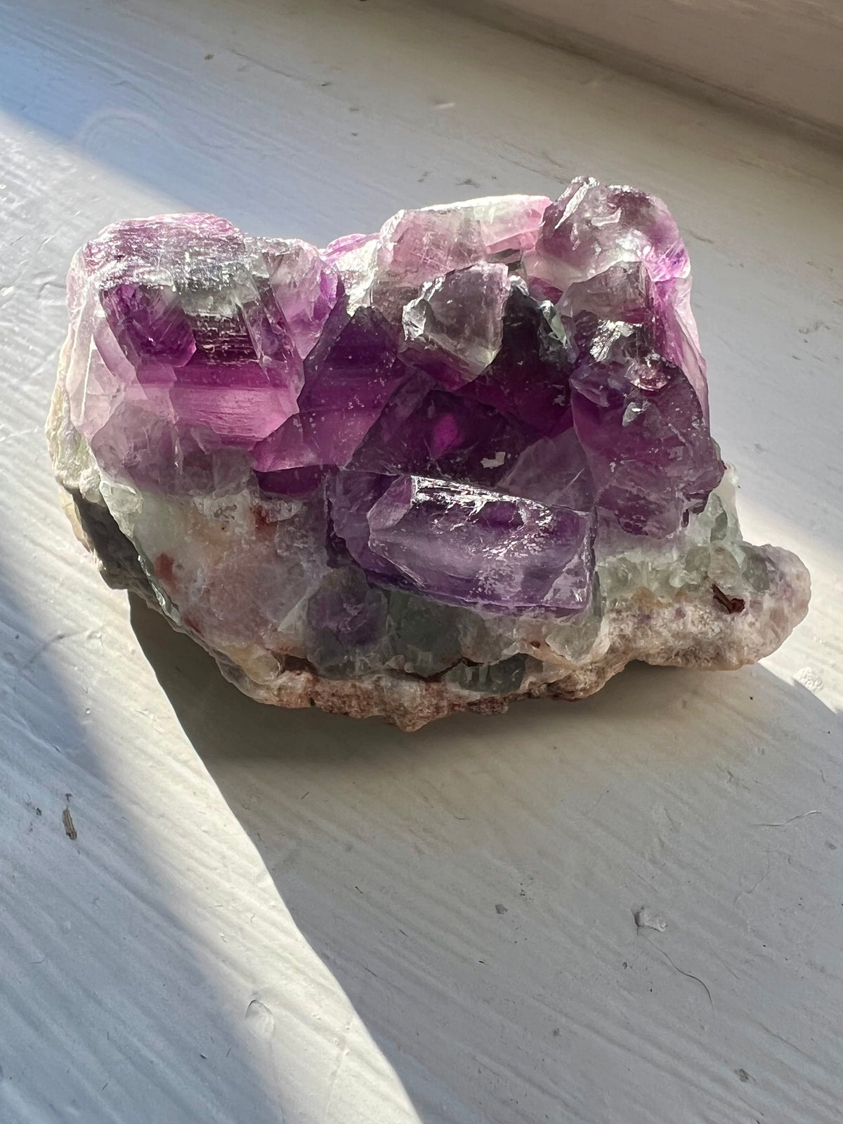 Purple + Green Fluorite Crystal Cluster