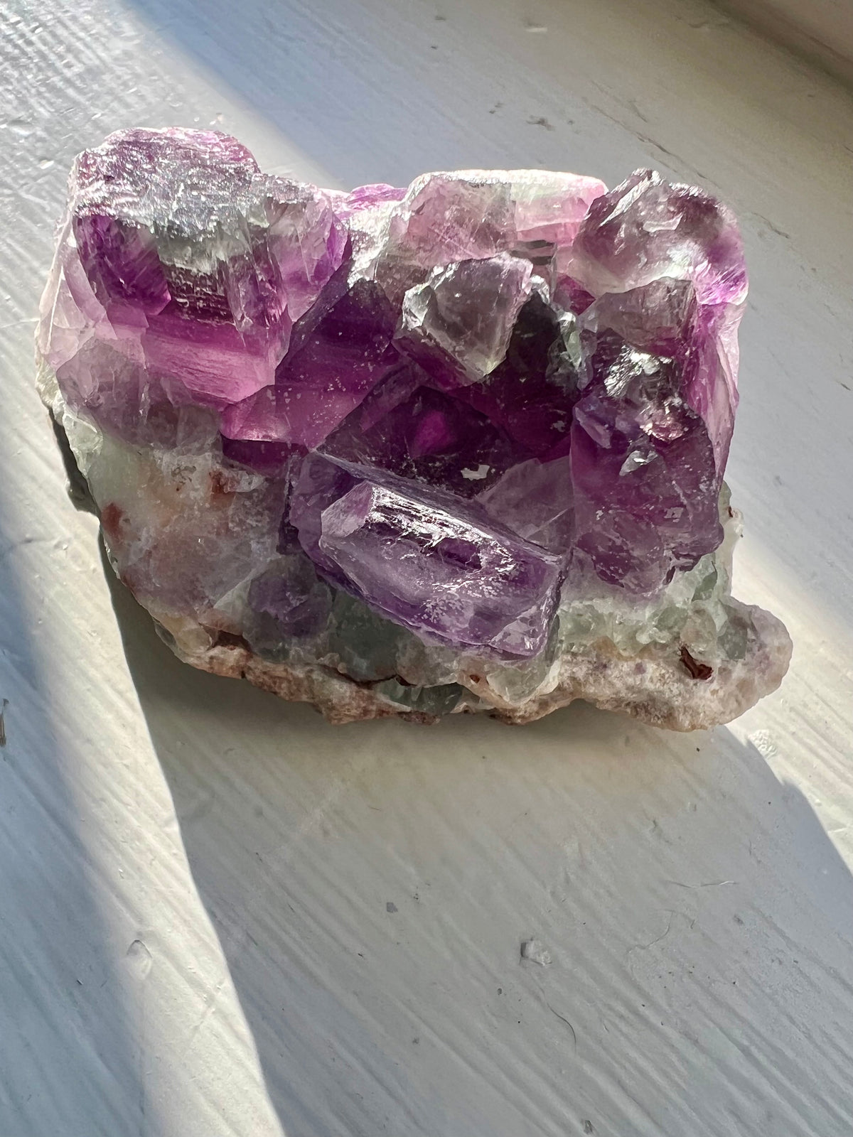 Purple + Green Fluorite Crystal Cluster