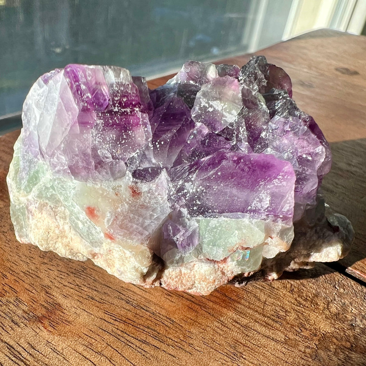 Purple + Green Fluorite Crystal Cluster