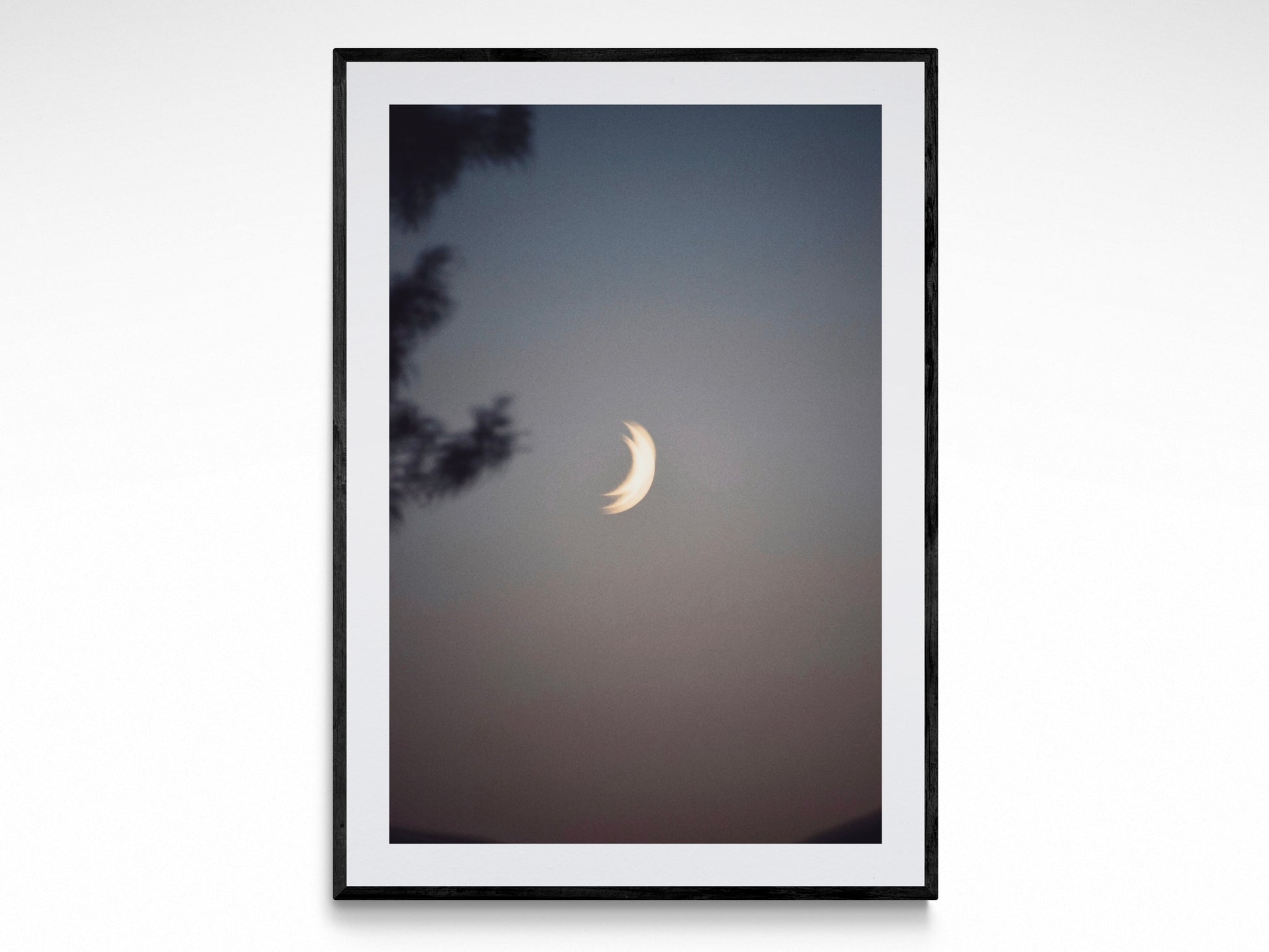 Fine art photography print "Two Moons" by Jessica Joy, showcasing a serene moonlit sky in stunning detail.