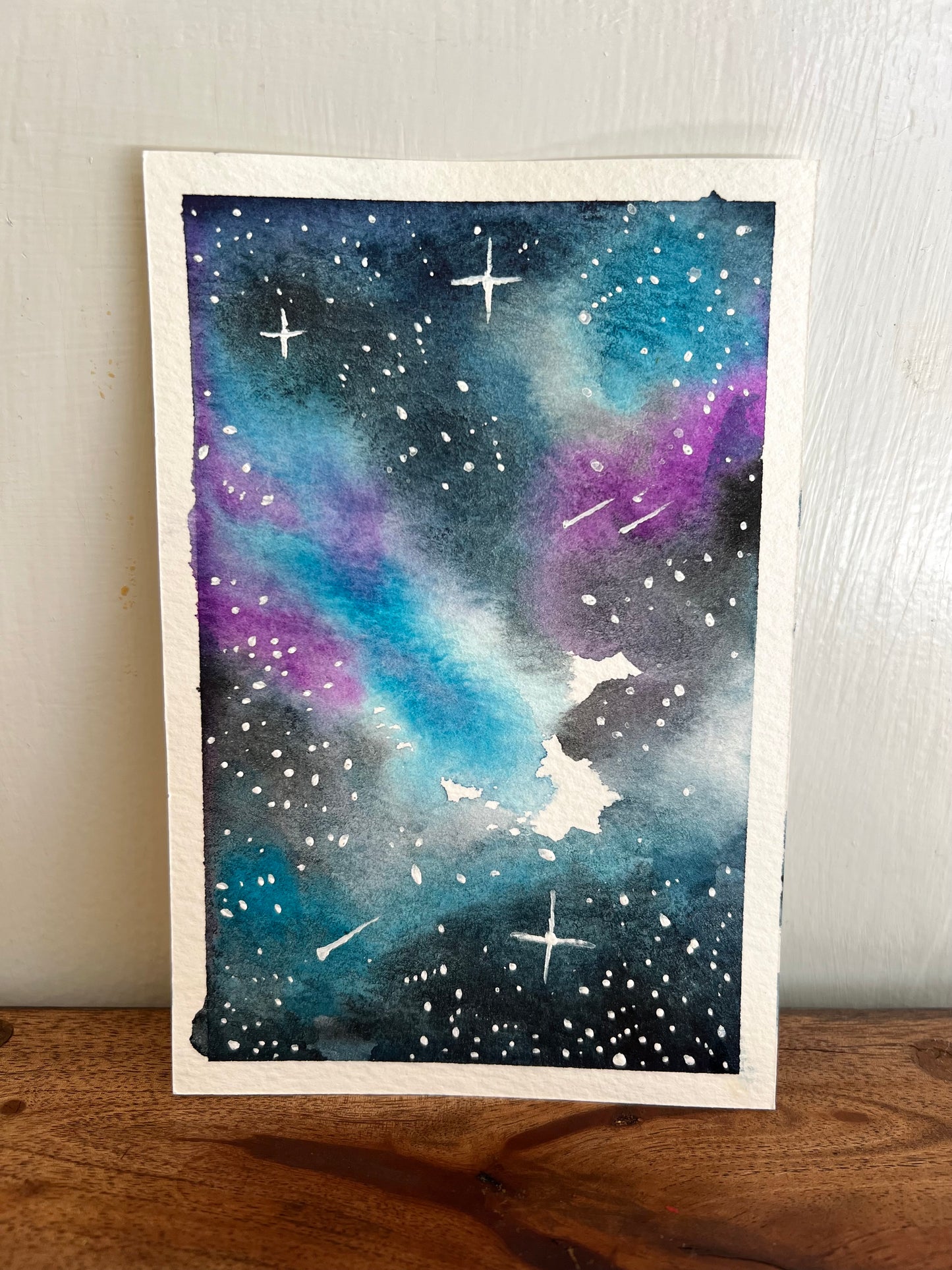 Midnight Galaxy No. 1 4x6 Original Watercolor