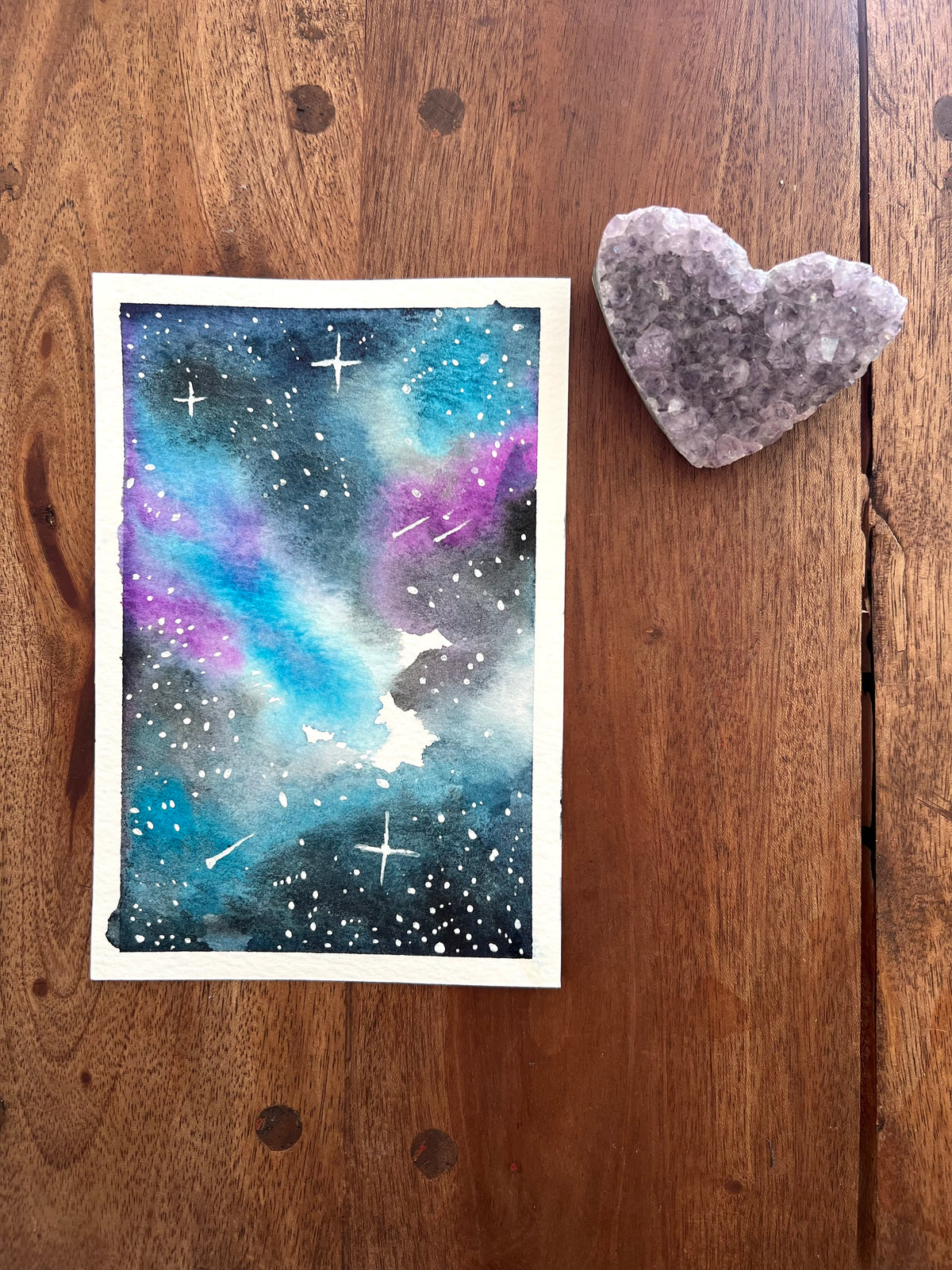 Midnight Galaxy No. 1 4x6 Original Watercolor