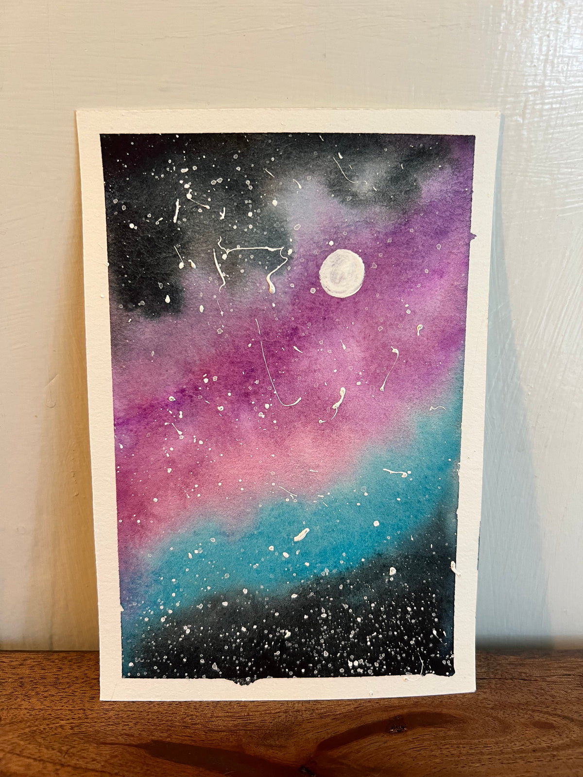Midnight Galaxy No. 2 4x6 Original Watercolor