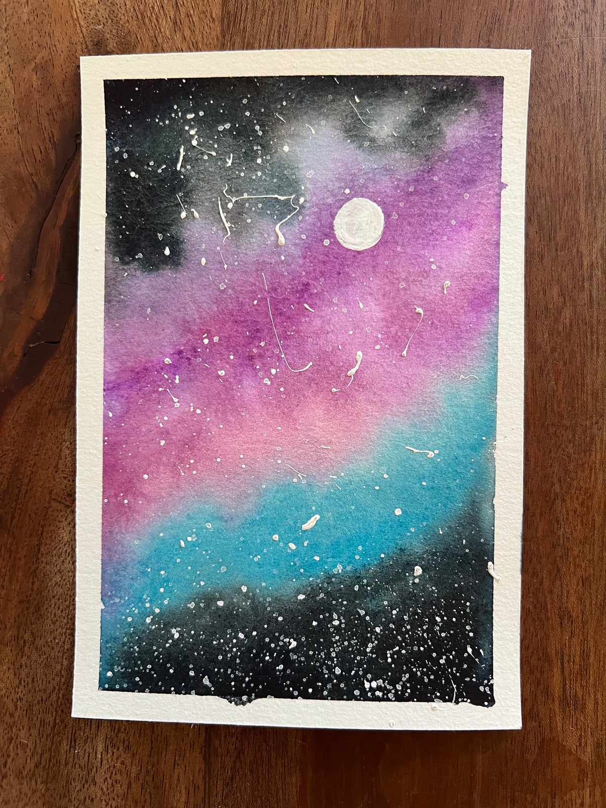 Midnight Galaxy No. 2 4x6 Original Watercolor
