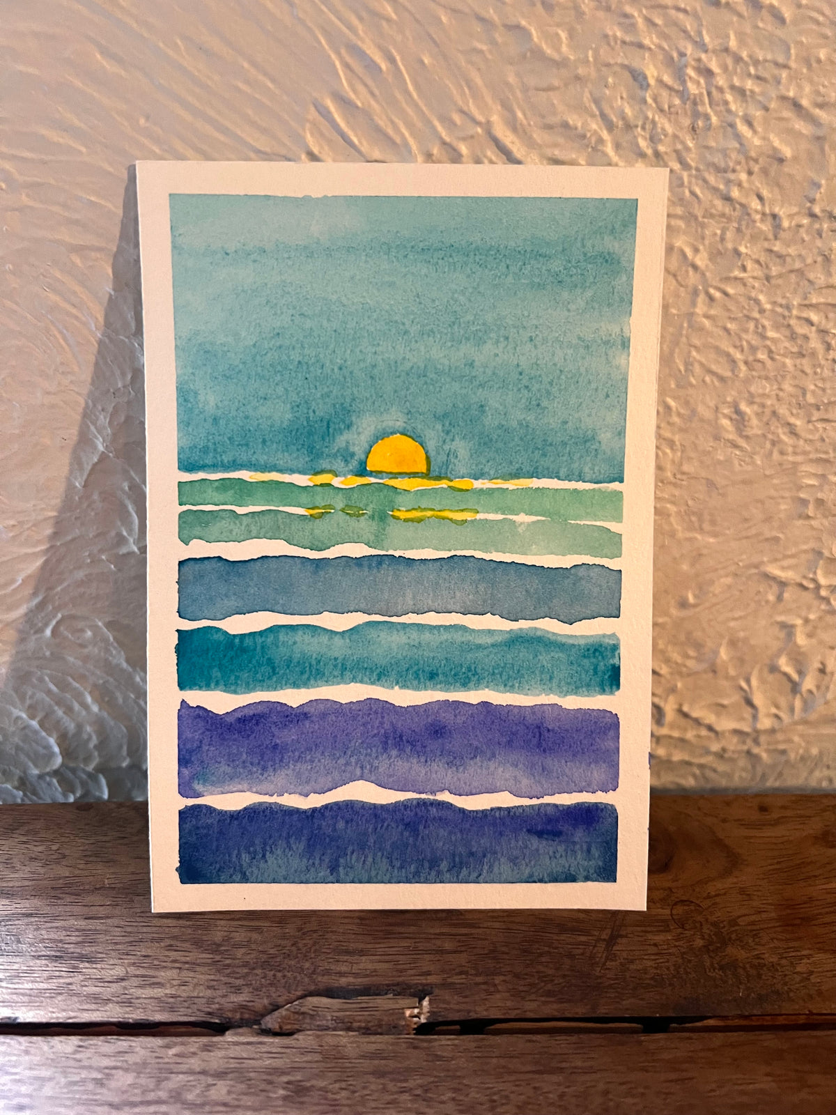 Ocean Sun No. 2 4x6 Original Watercolor