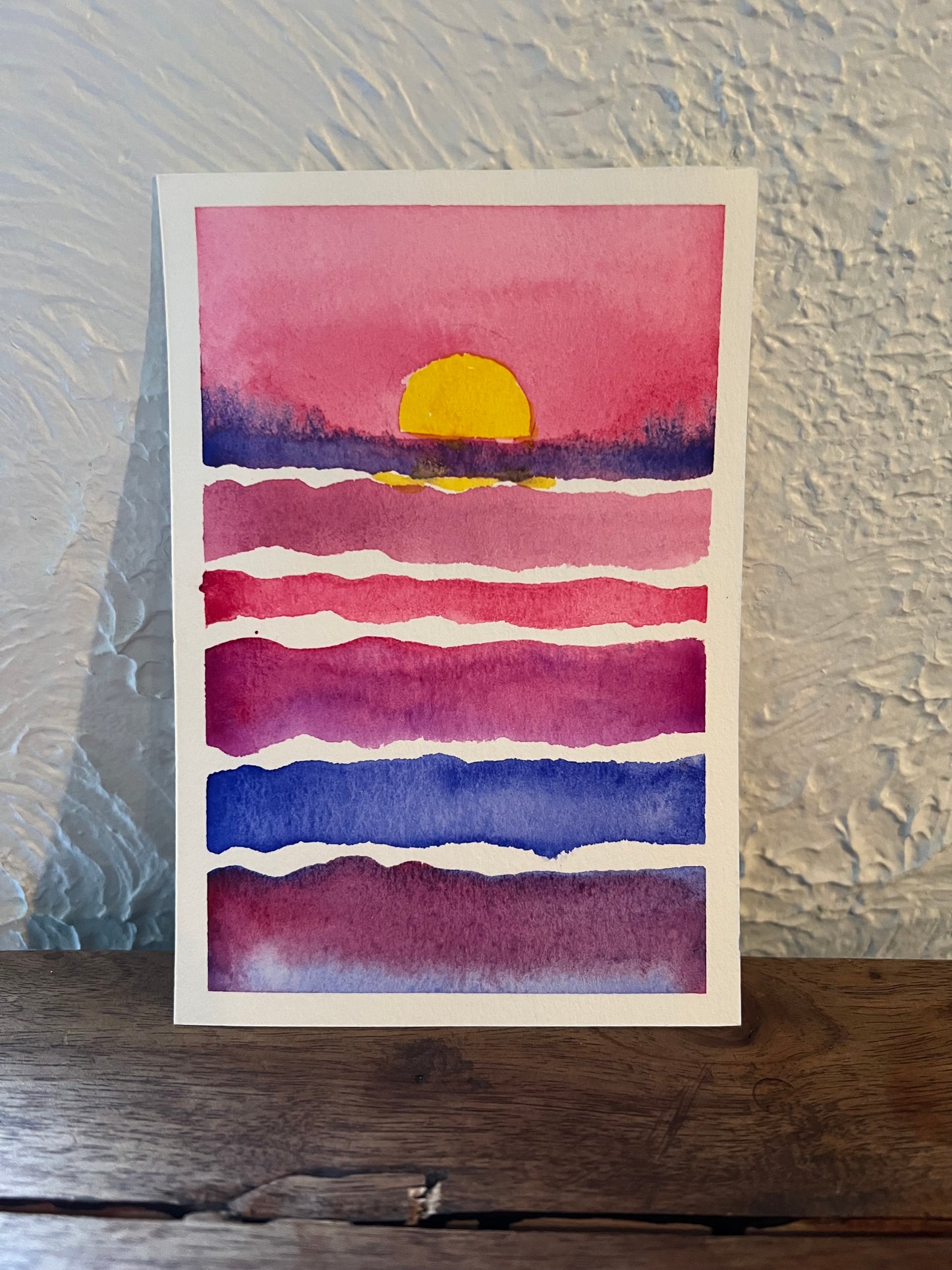 Ocean Sun No. 1 4x6 Original Watercolor