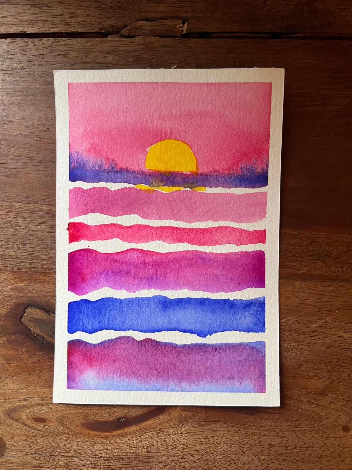 Ocean Sun No. 1 4x6 Original Watercolor