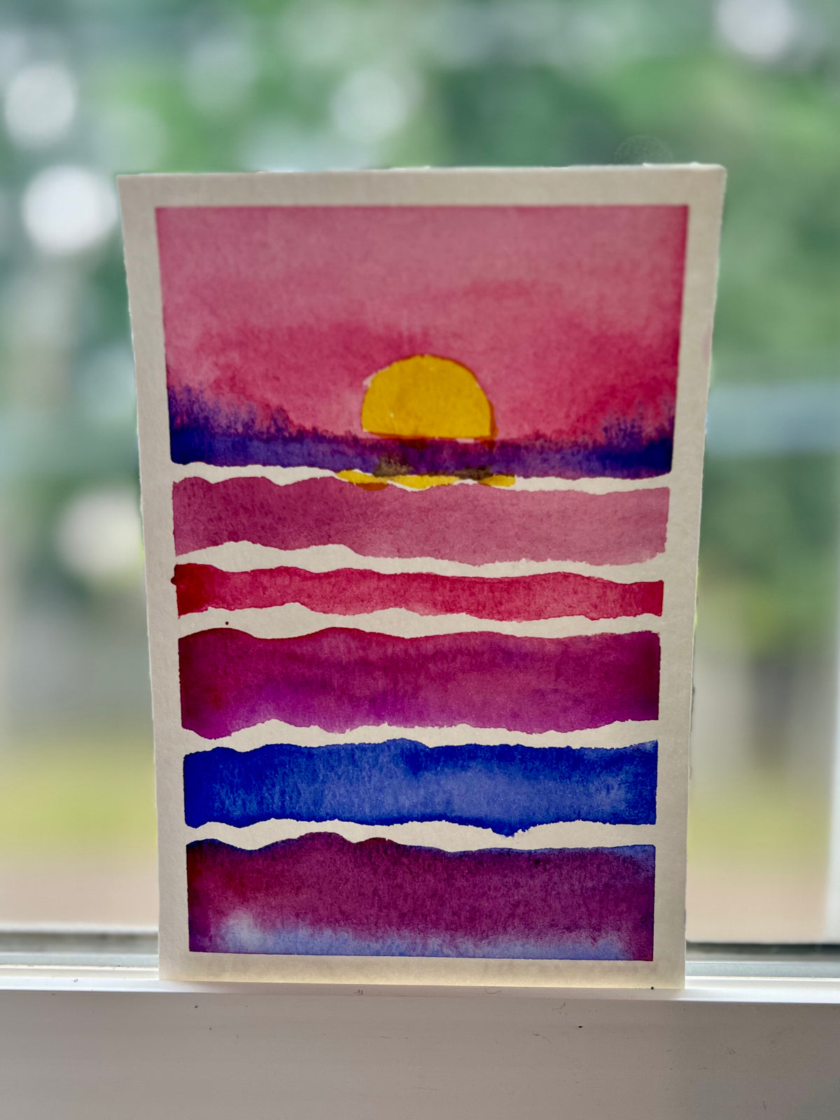 Ocean Sun No. 1 4x6 Original Watercolor