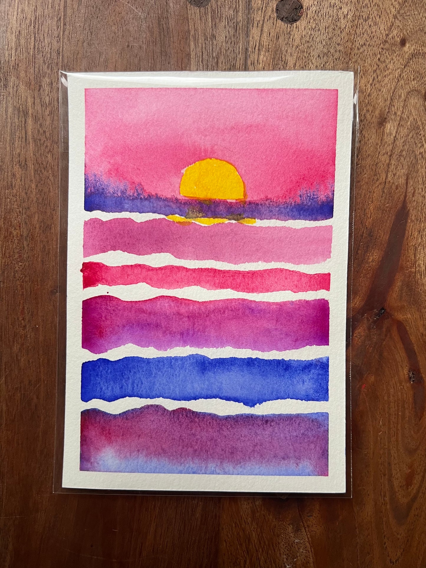 Ocean Sun No. 1 4x6 Original Watercolor