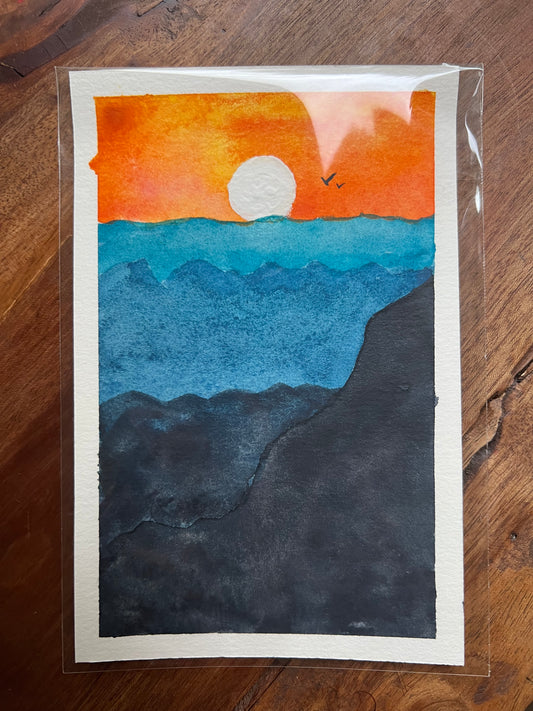 Fly By Sun No. 1 4x6 Original Watercolor (Copy)